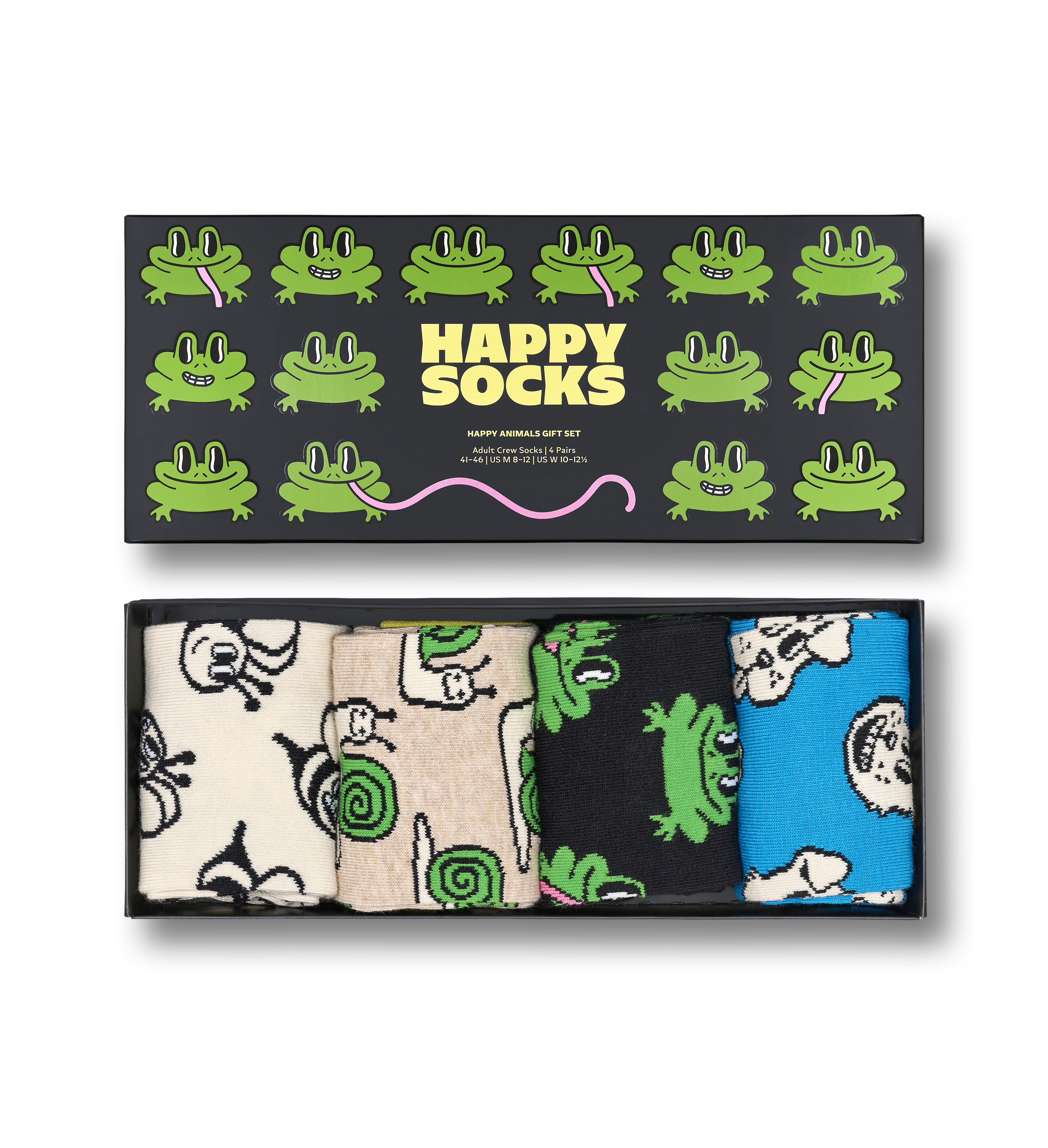 4-Pack Happy Animals Crew Socks Gift Set