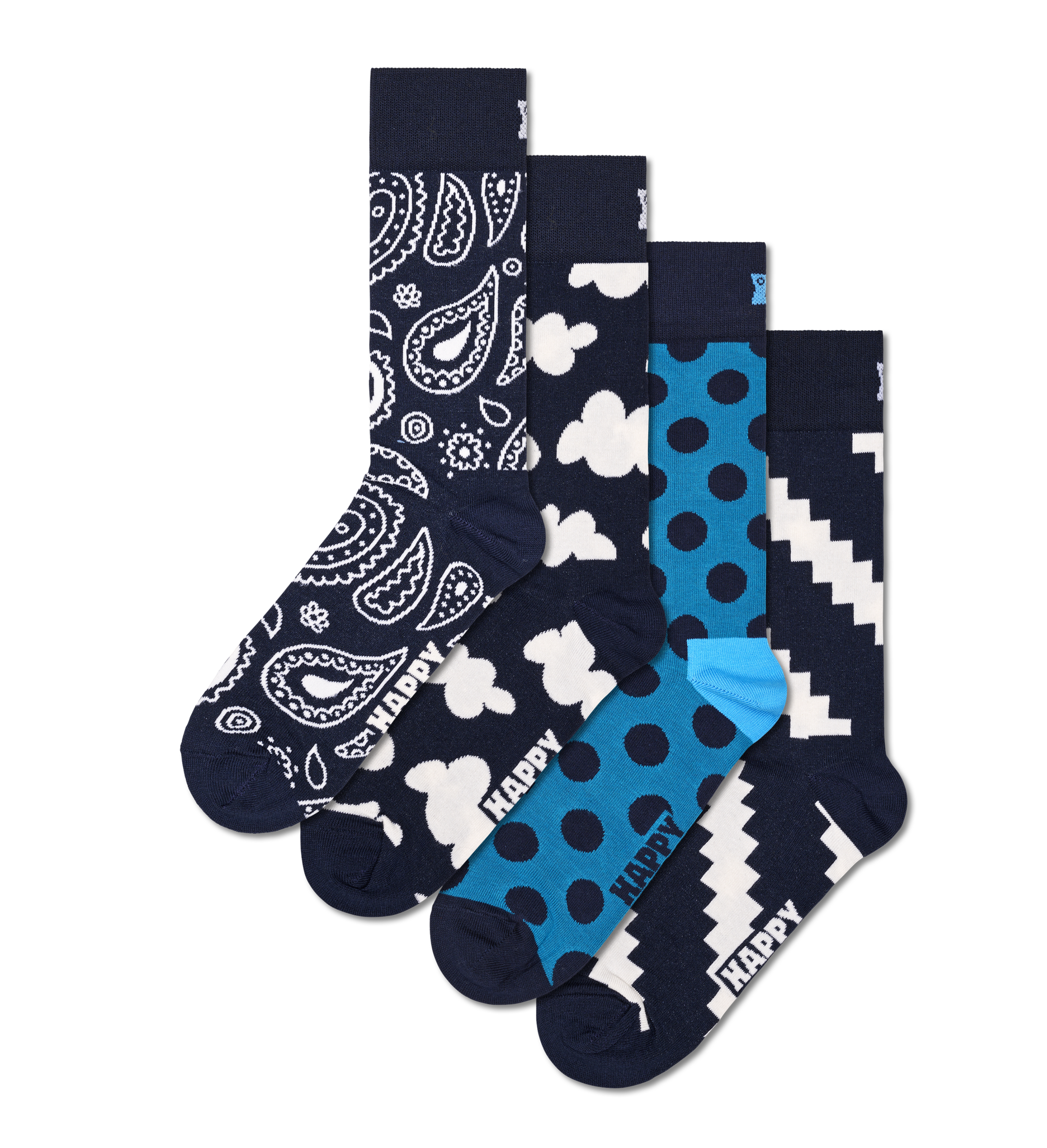 Socks Crew | 4-Pack Blues US Set Gift Moody Socks Happy