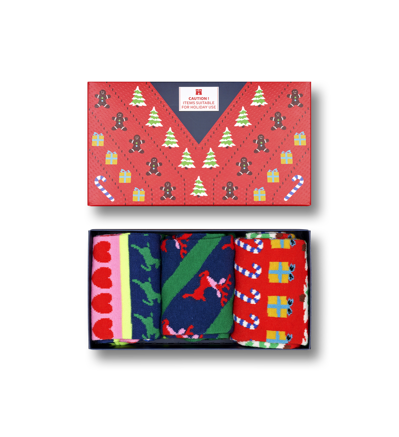Funny Christmas Socks Gift Set | 3-Pack X-Mas Sweater Socks
