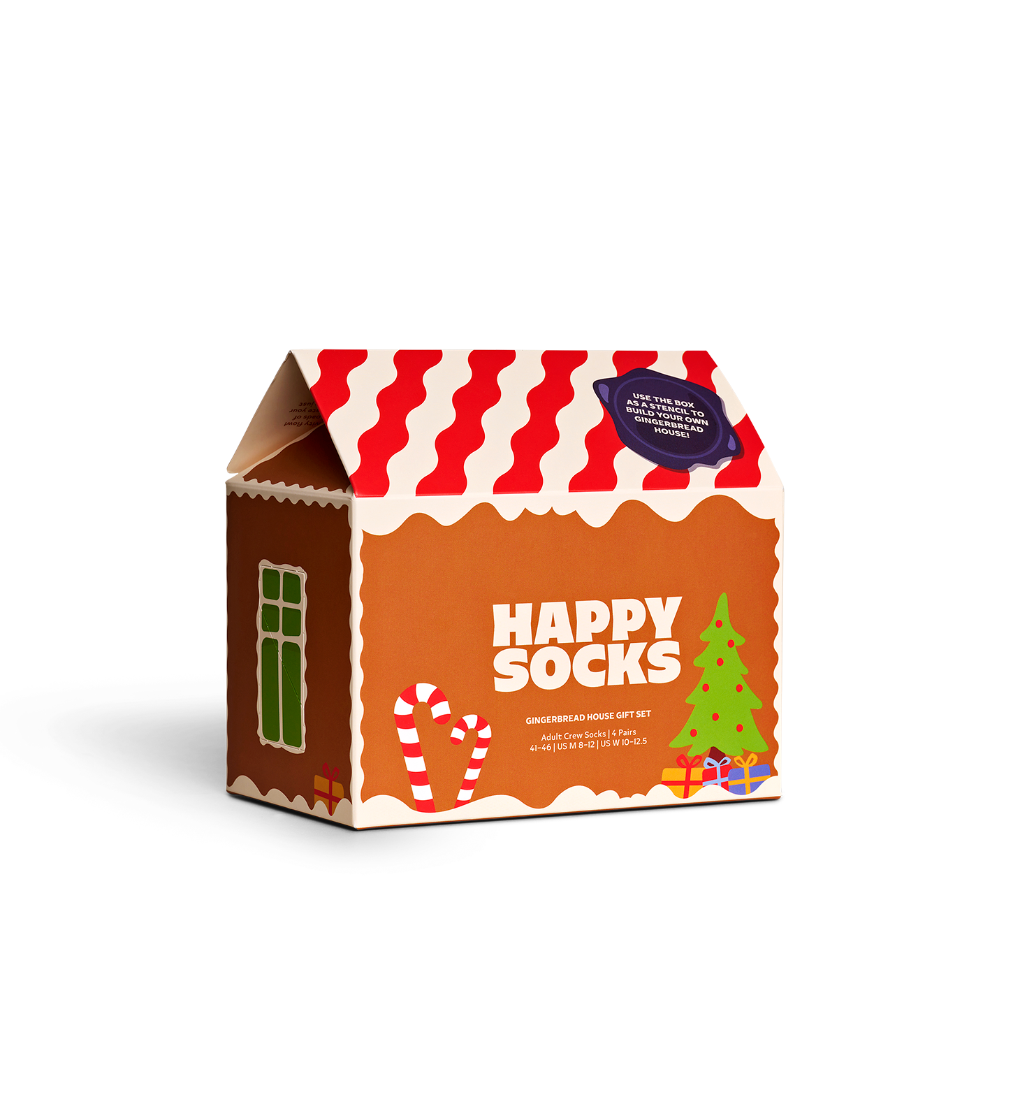 4-Pack Gingerbread House Crew Socks Gift Set