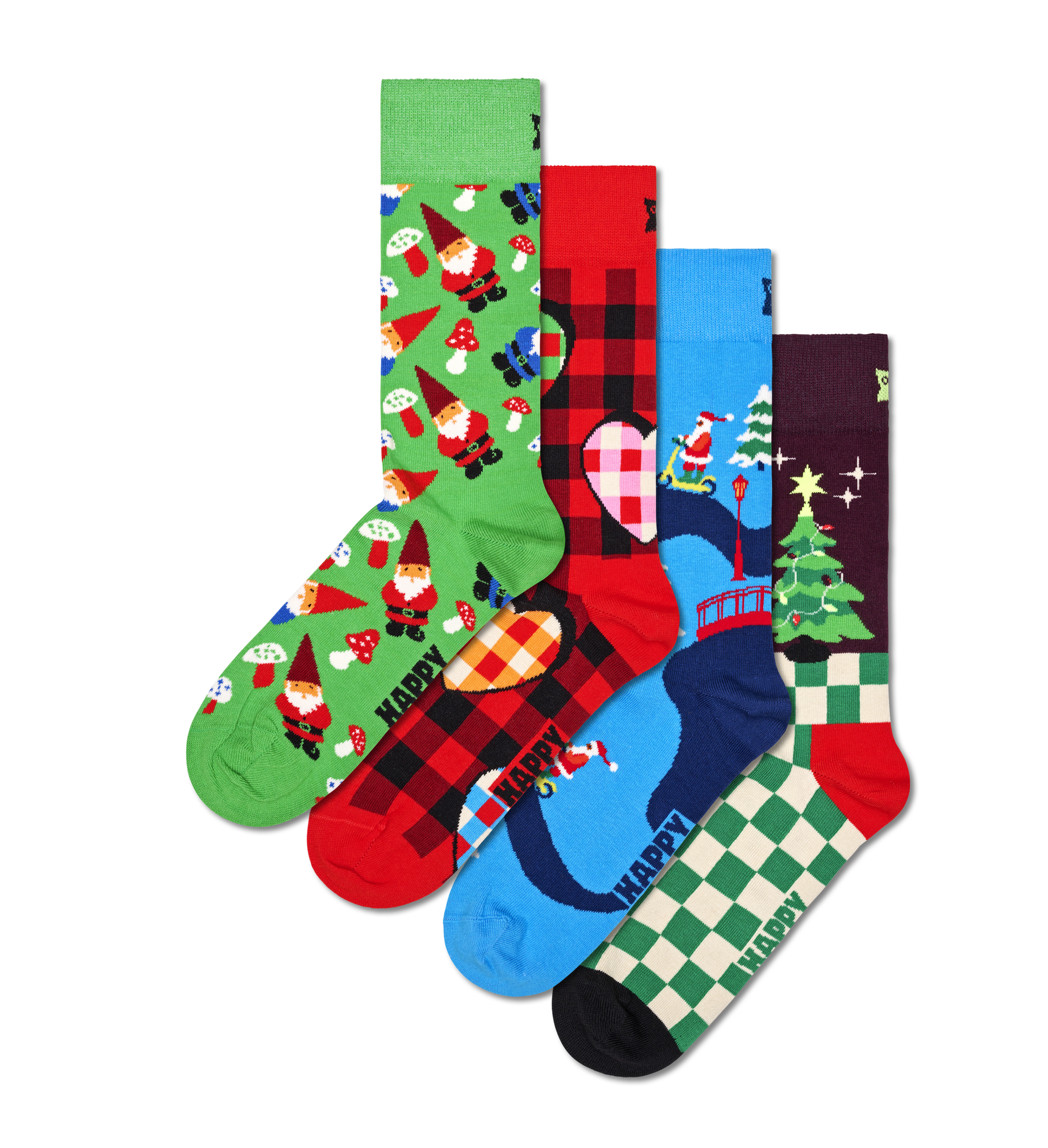 | US 4-Pack Gift Gingerbread Socks Set Socks Happy Crew
