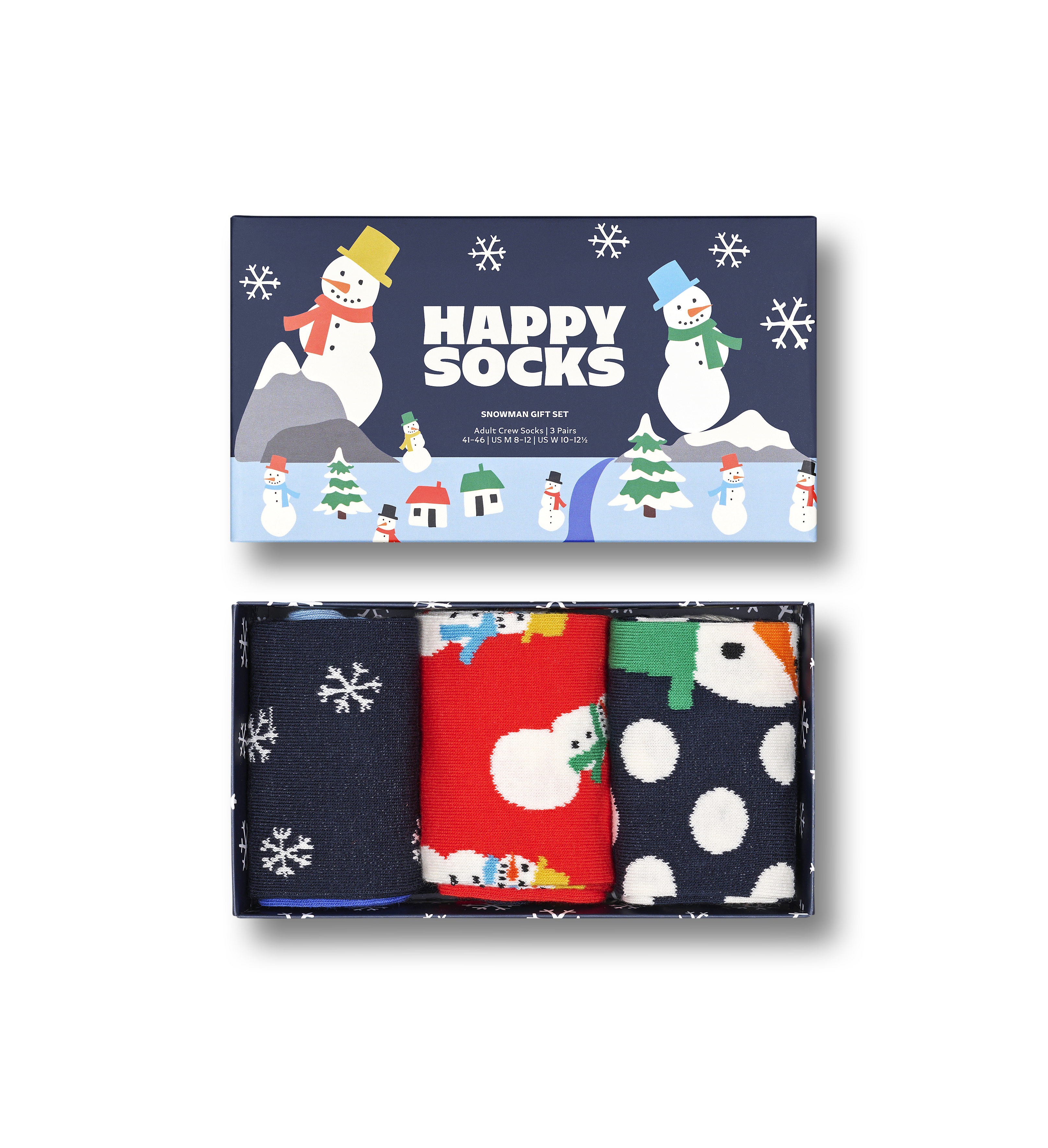 3-Pack Snowman Crew Socks Gift Set