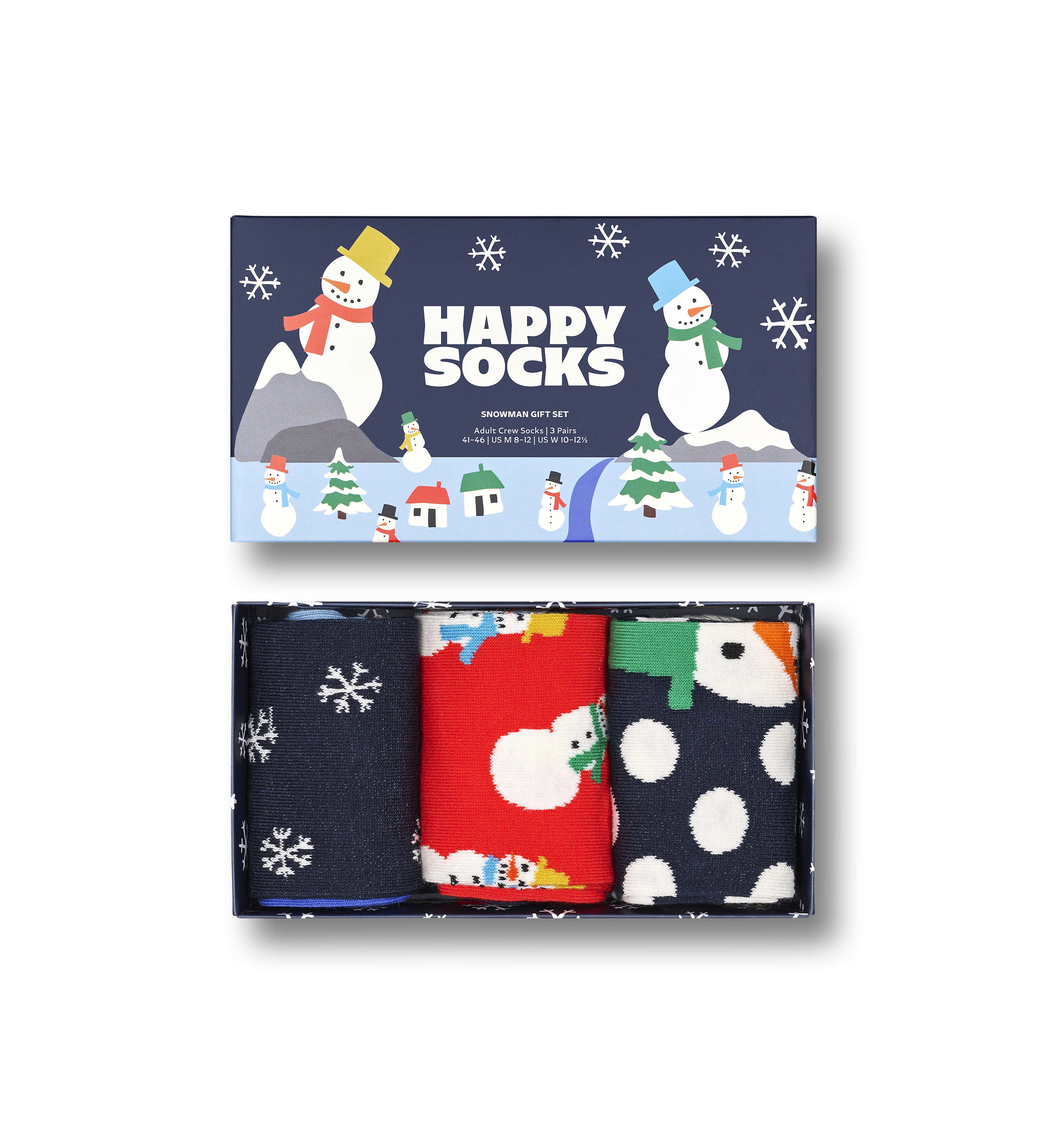 3-Pack Snowman Crew Socks | Fun Christmas Gift Socks | Happy Socks EU