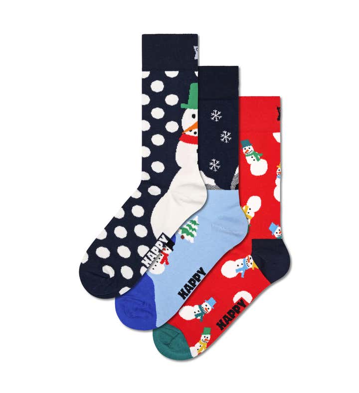 3-Pack Snowman Socks Gift Set