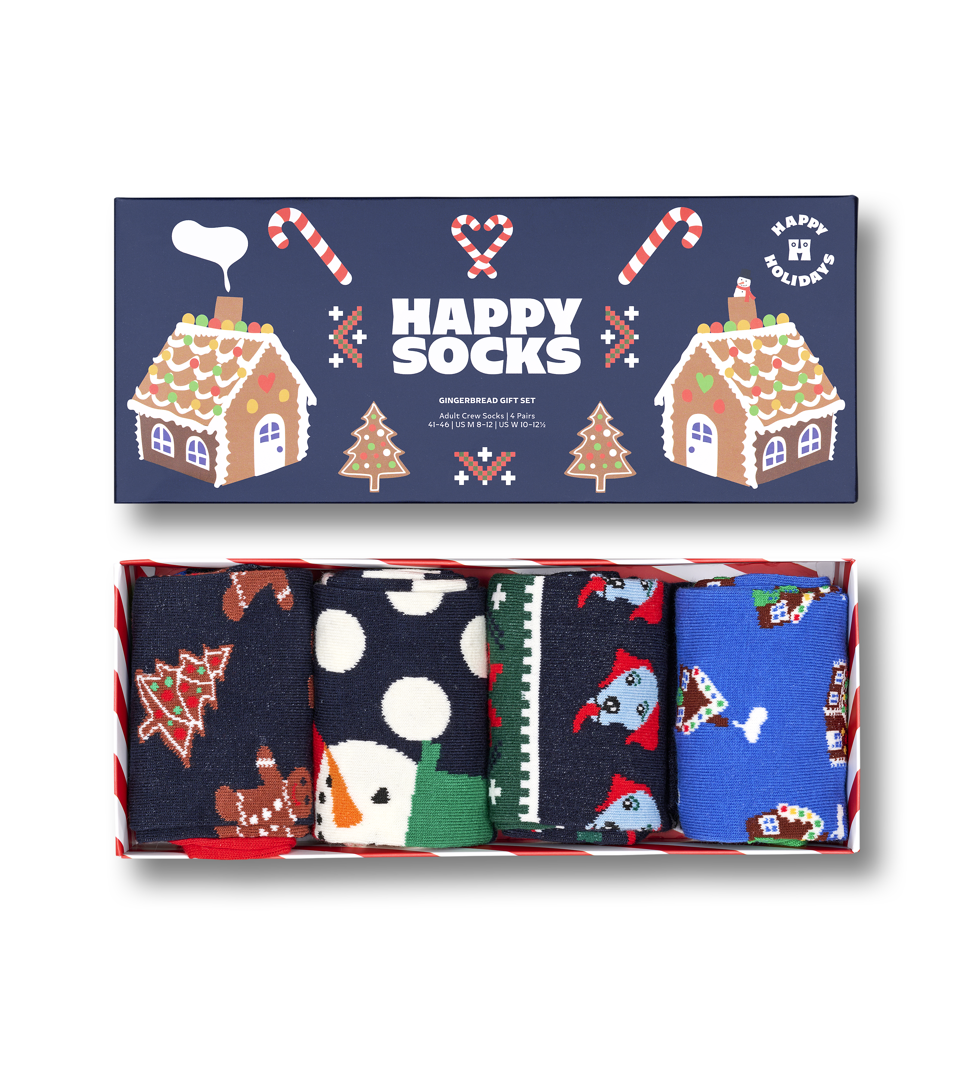 Socks Set Socks Gingerbread US Happy Gift | Crew 4-Pack