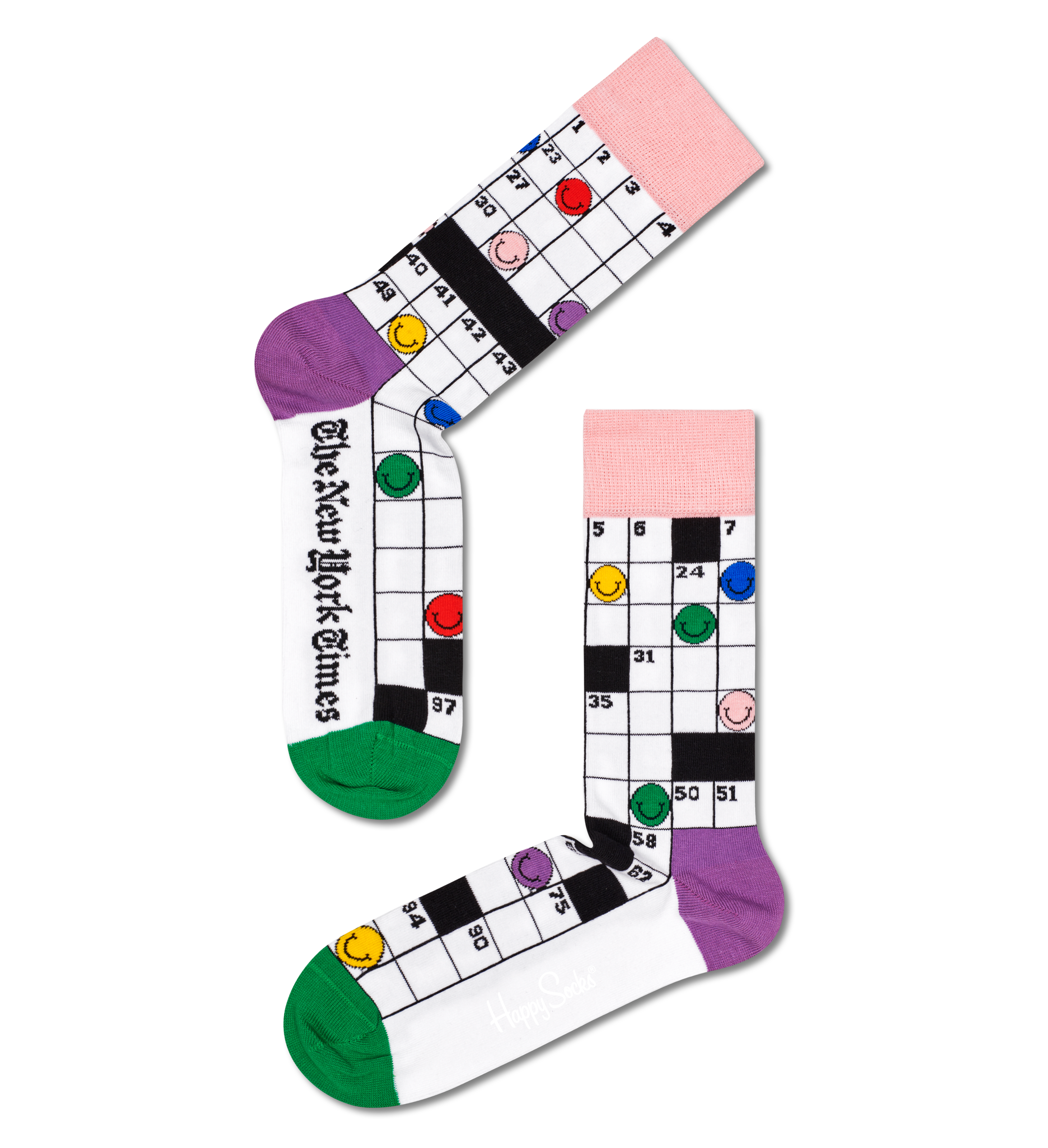 White Crossword Crew Sock | Happy Socks