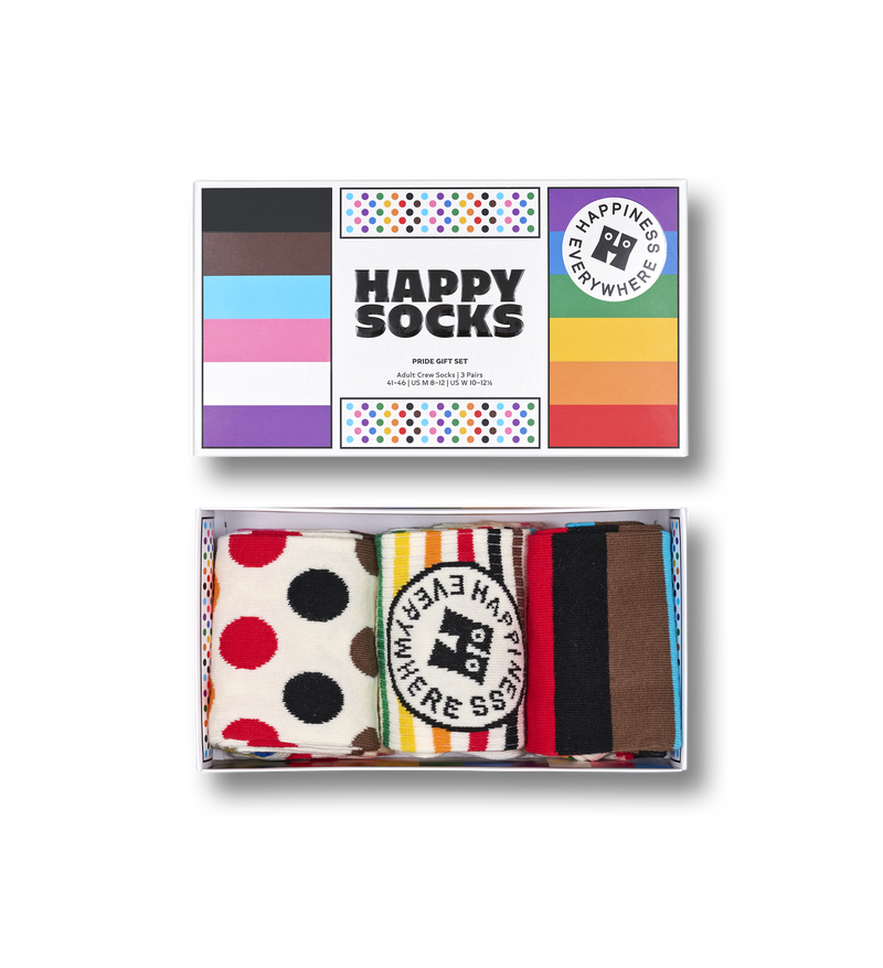 3-Pack Pride Crew Socks Gift Set | Rainbow Pride Socks