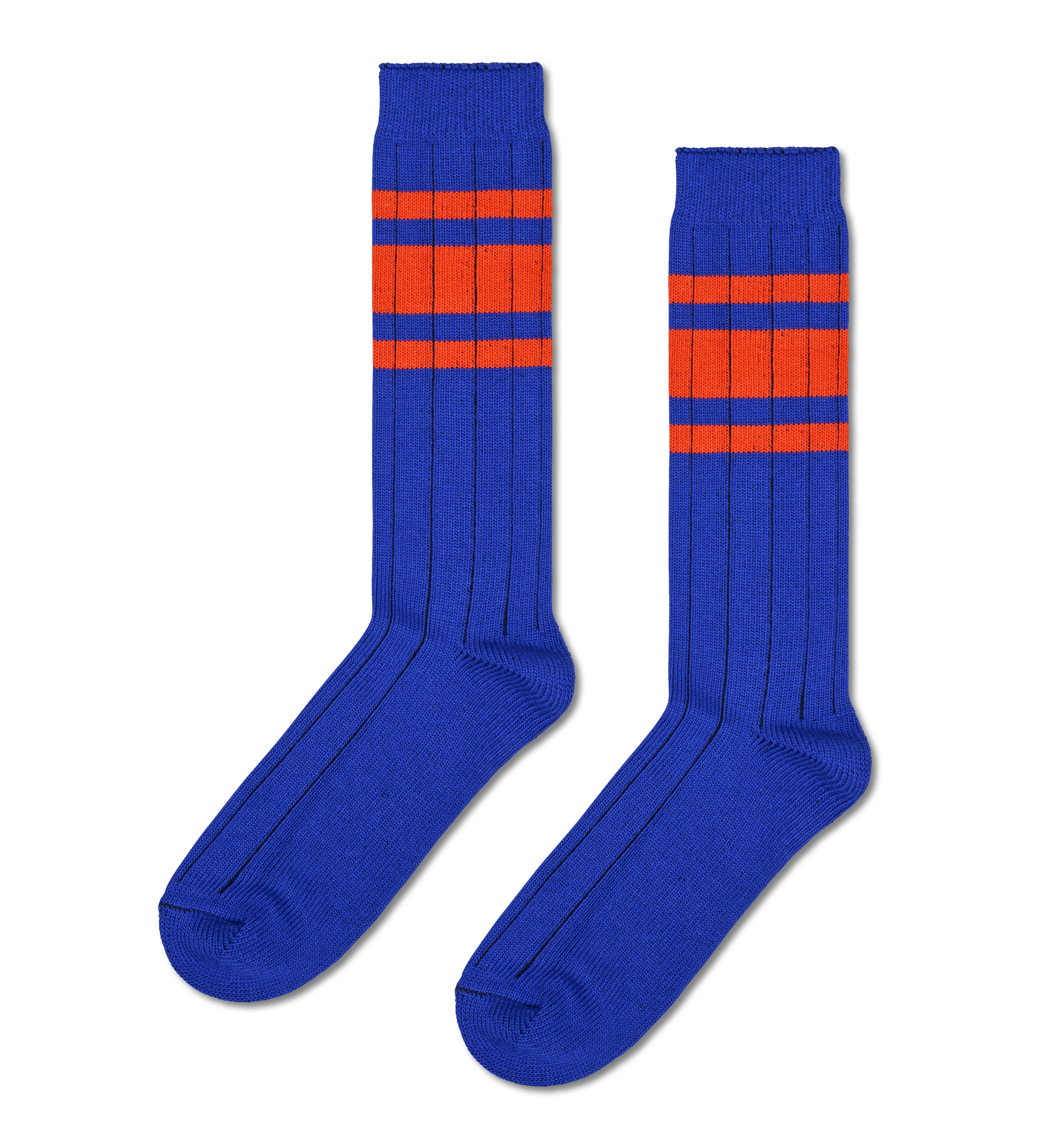 Blue Chunky Ribb Slouch Socks