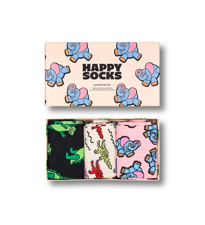3-Pack Elephant Socks Gift Set