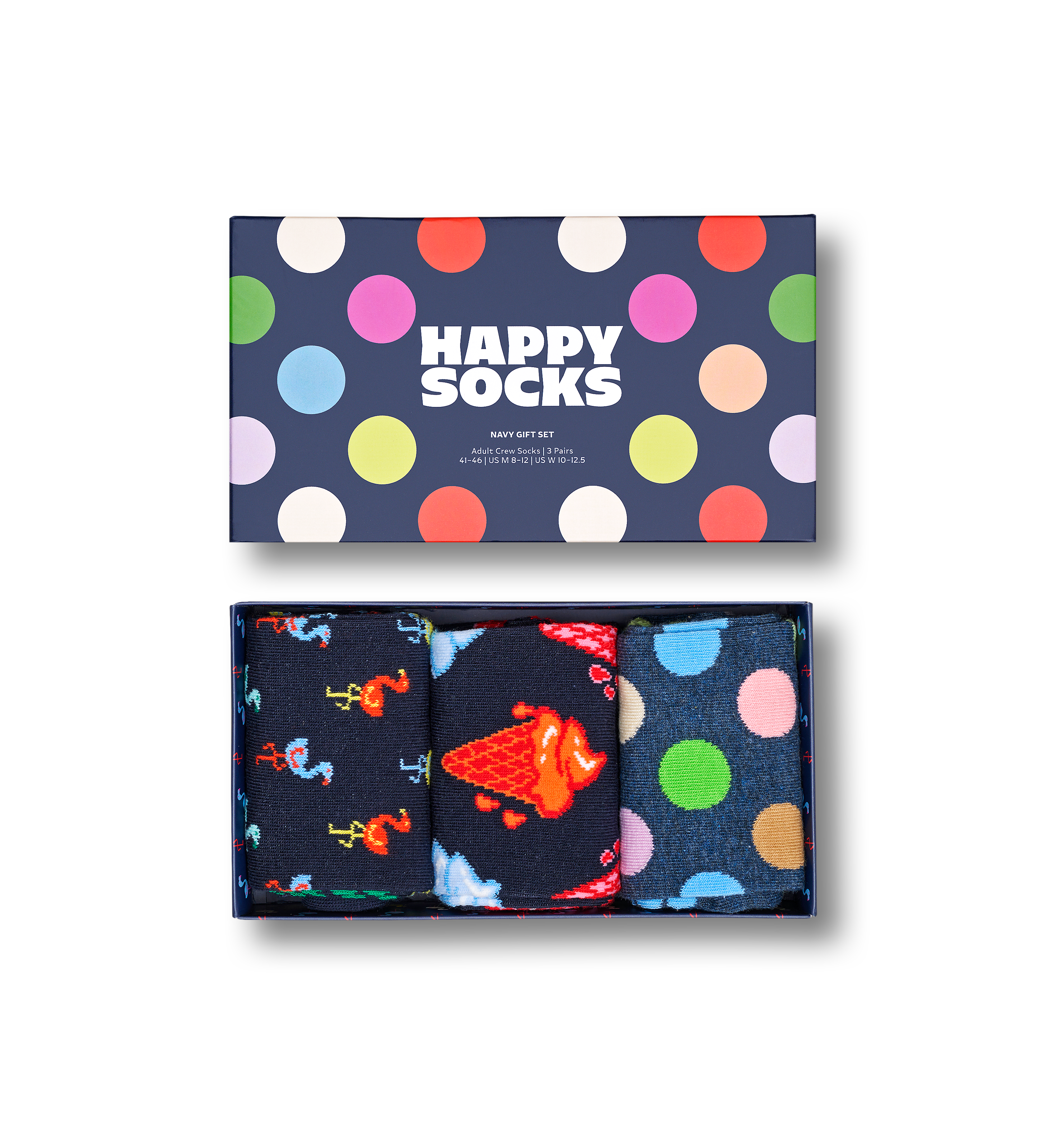 Navy 3-Pack Navy Crew Socks Gift Set