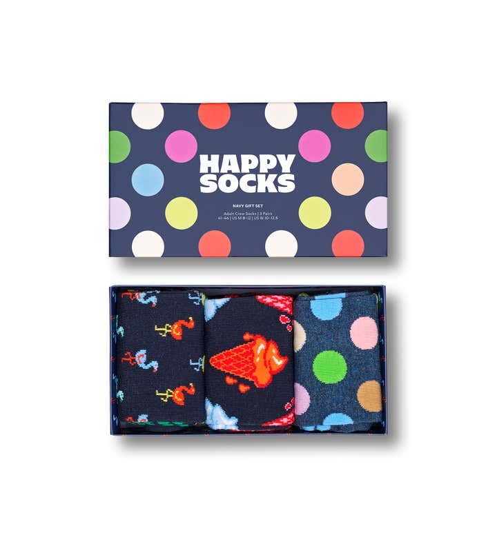 3-Pack Navy Socks Gift Set