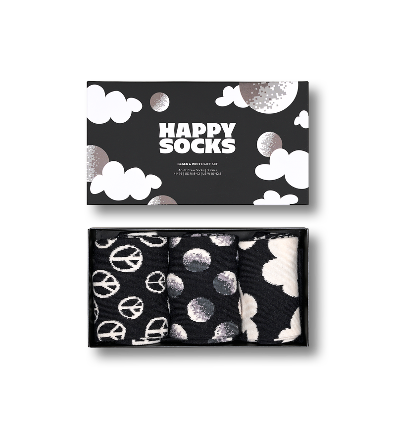 Unique Gift Ideas - 3-Pack Black & White Socks Gift Set