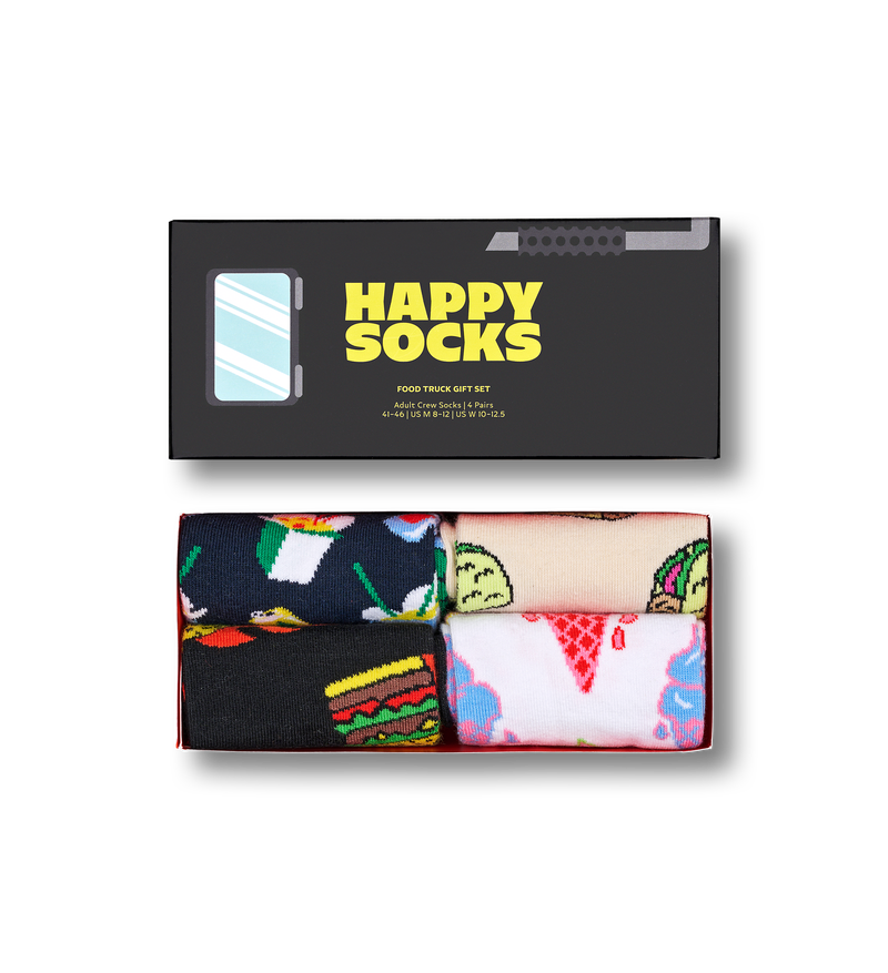 Foodie Gift Set: 4-Pack Crew Socks for Men & Women