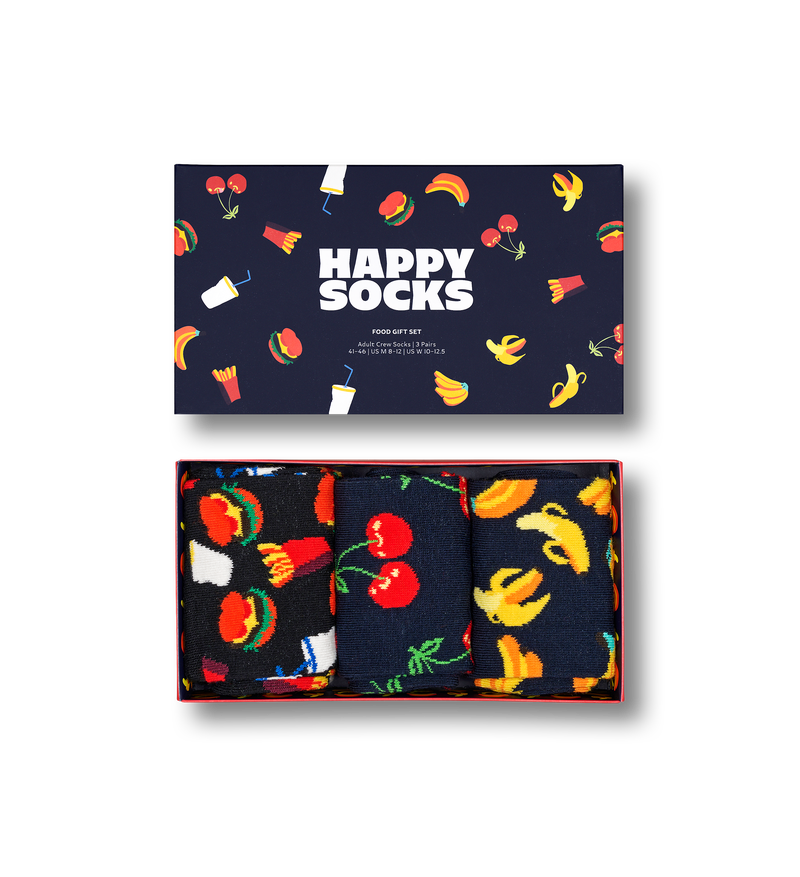 Navy Food Socks Gift Set | 3-Pack Crew Socks