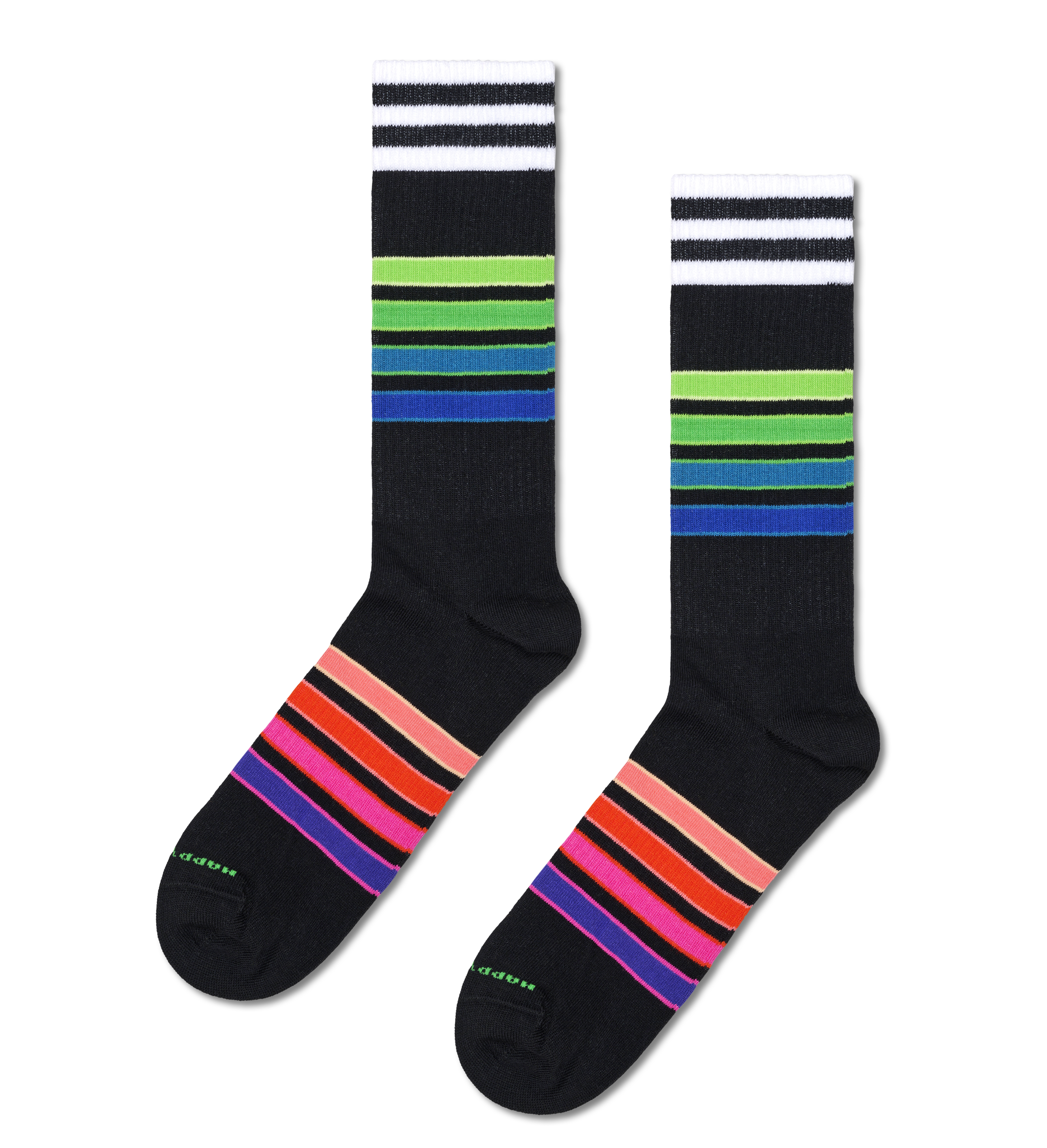 Black Street Stripe Crew Socks