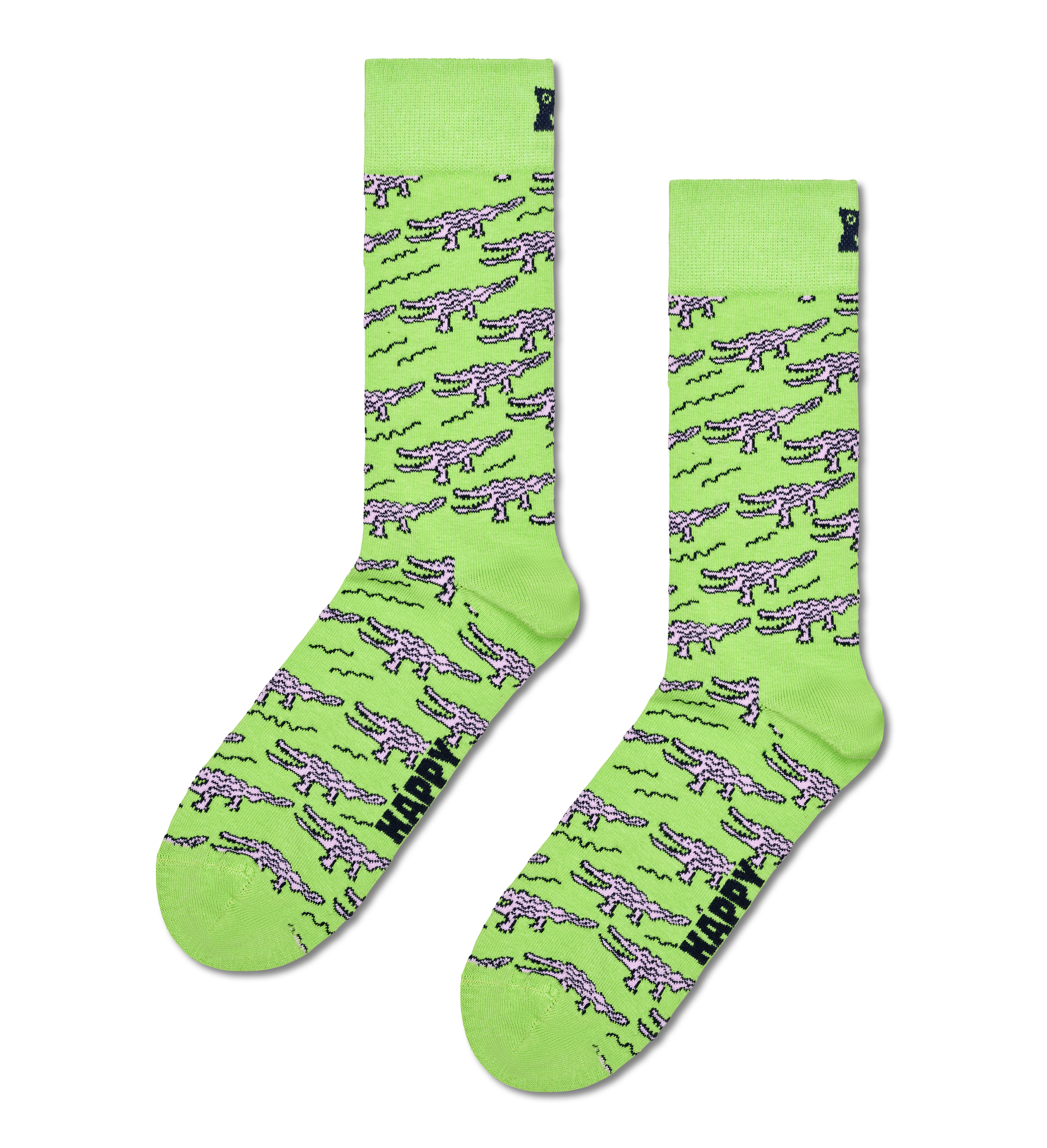 Green Crocodile Crew Socks