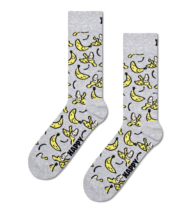 Light Grey Banana Socks | Fun Fruit Socks