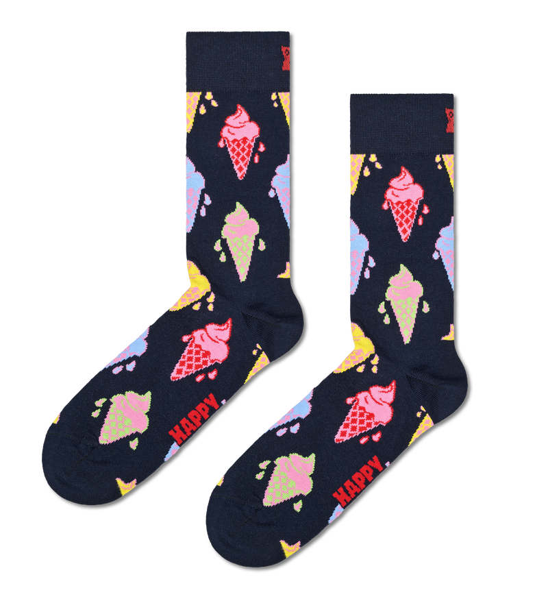 Navy Ice Cream Crew Socks | Fun & Colorful Novelty Socks