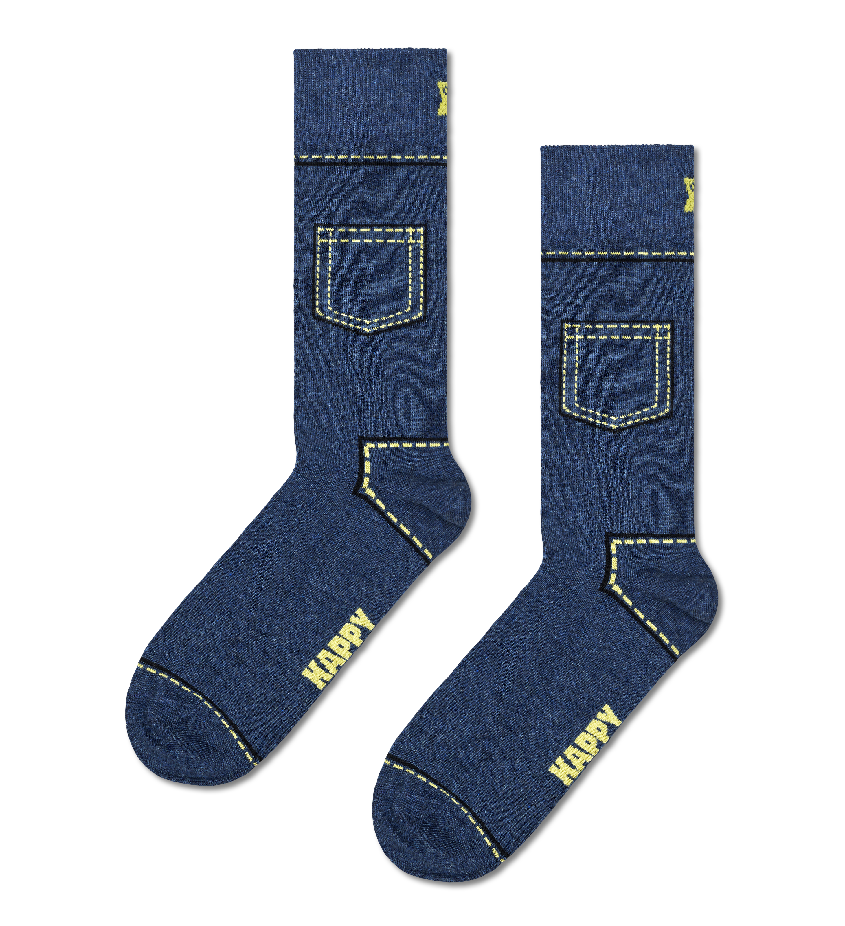 Navy Denim Crew Socks