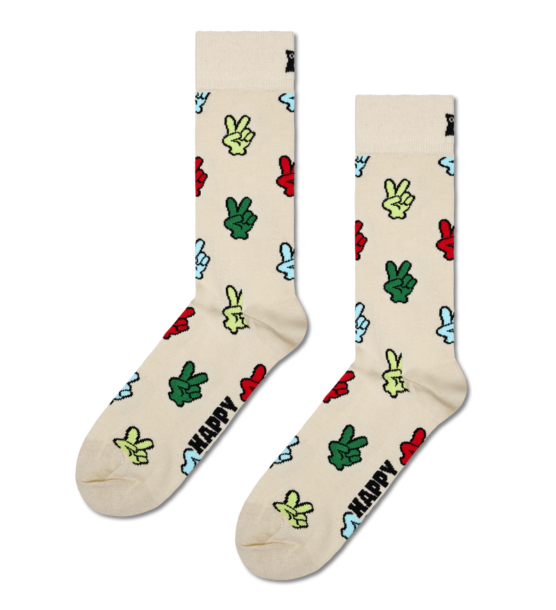 Peace Sign Crew Socks | Fun & Colorful Victory Socks