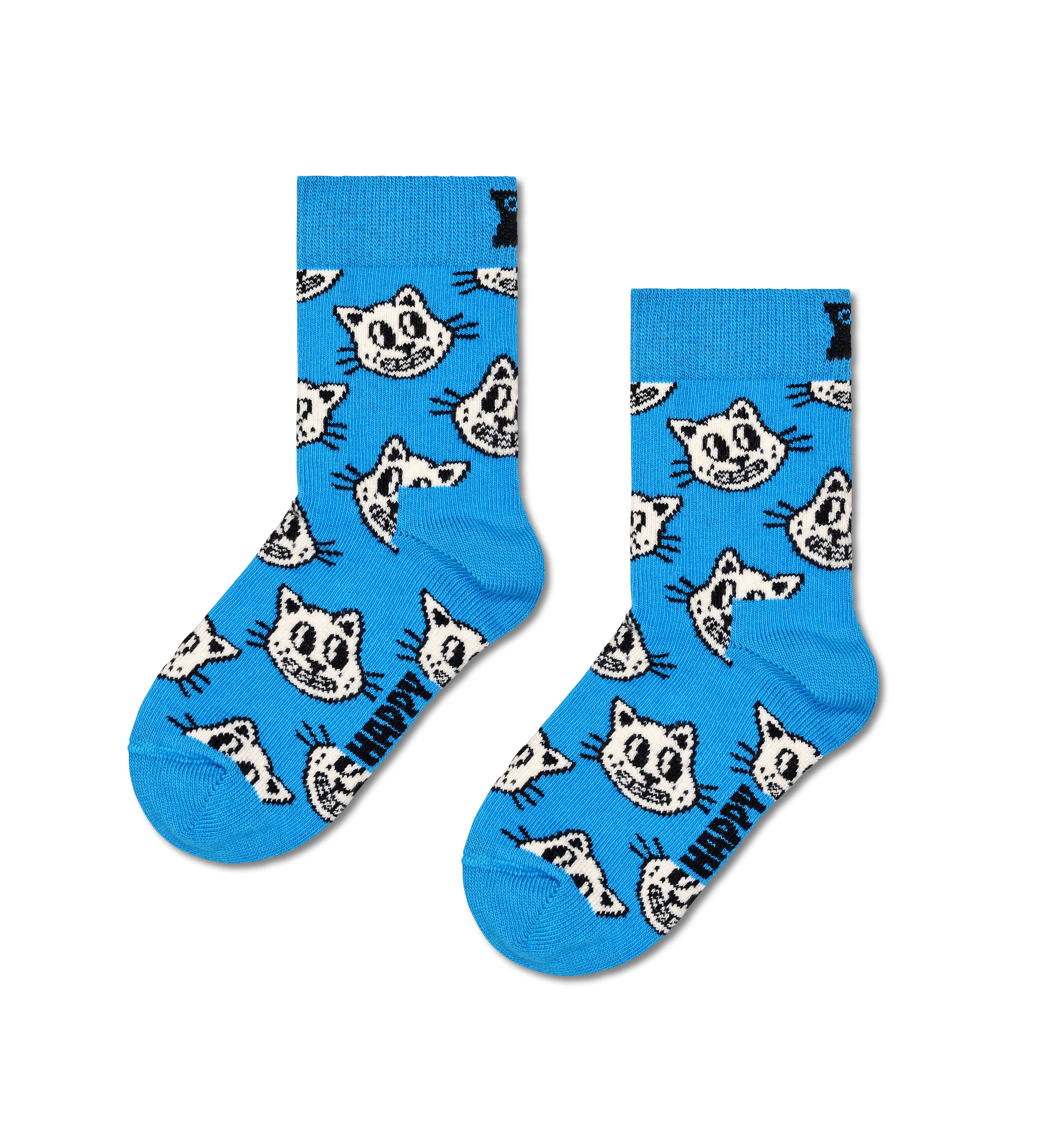 Turquoise Cat Crew Socks