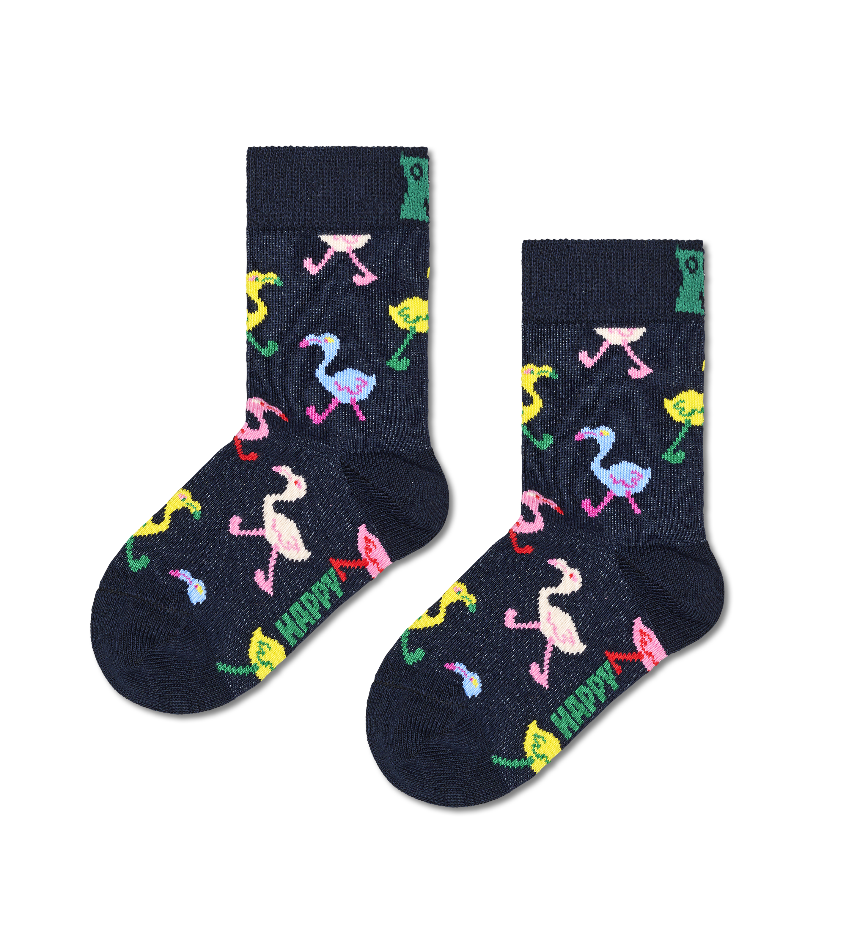 Navy Flamingo Crew Socks