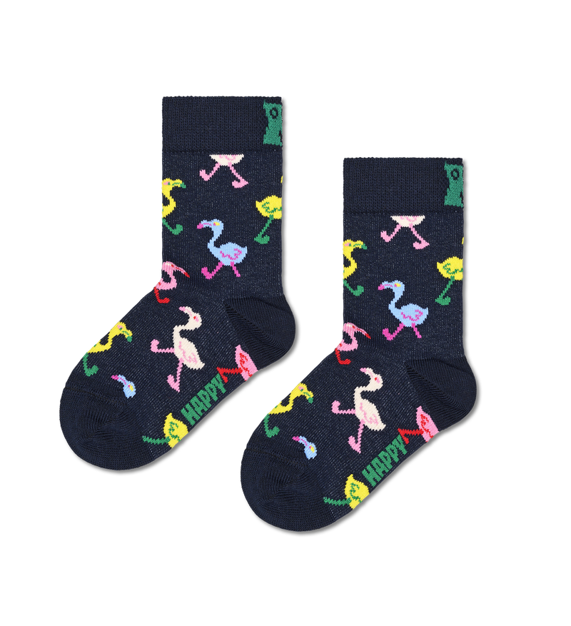 Navy Flamingo Crew Socks | Funky Kids Socks