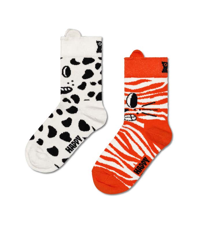 Kids 2-Pack Cat & Dog Socks