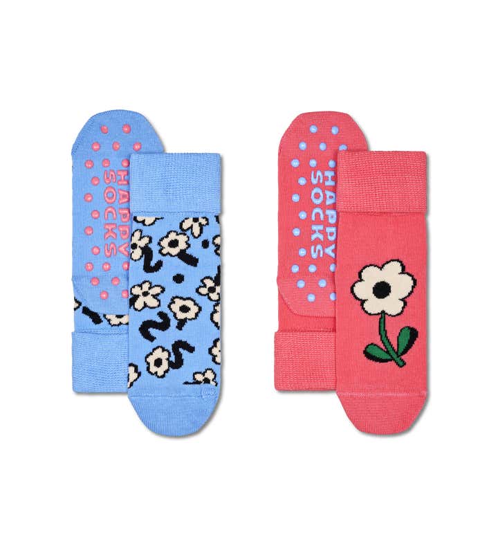 Kids 2-Pack Flower Anti-Slip Socks