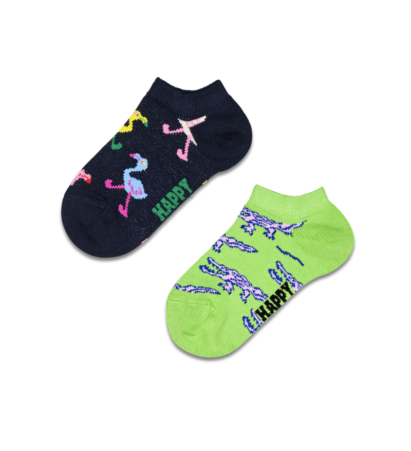 Kids Colorful Animal Socks | Flamingo & Cat Low Socks