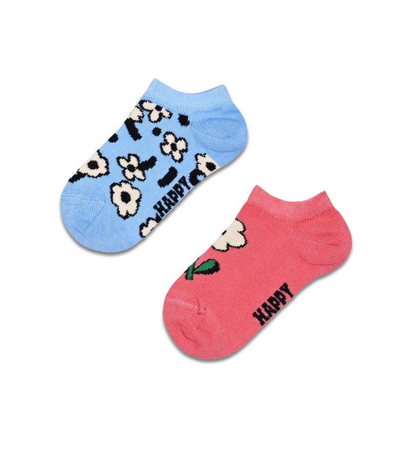 Kids Novelty Low Socks | 2-Pack Flowers Design