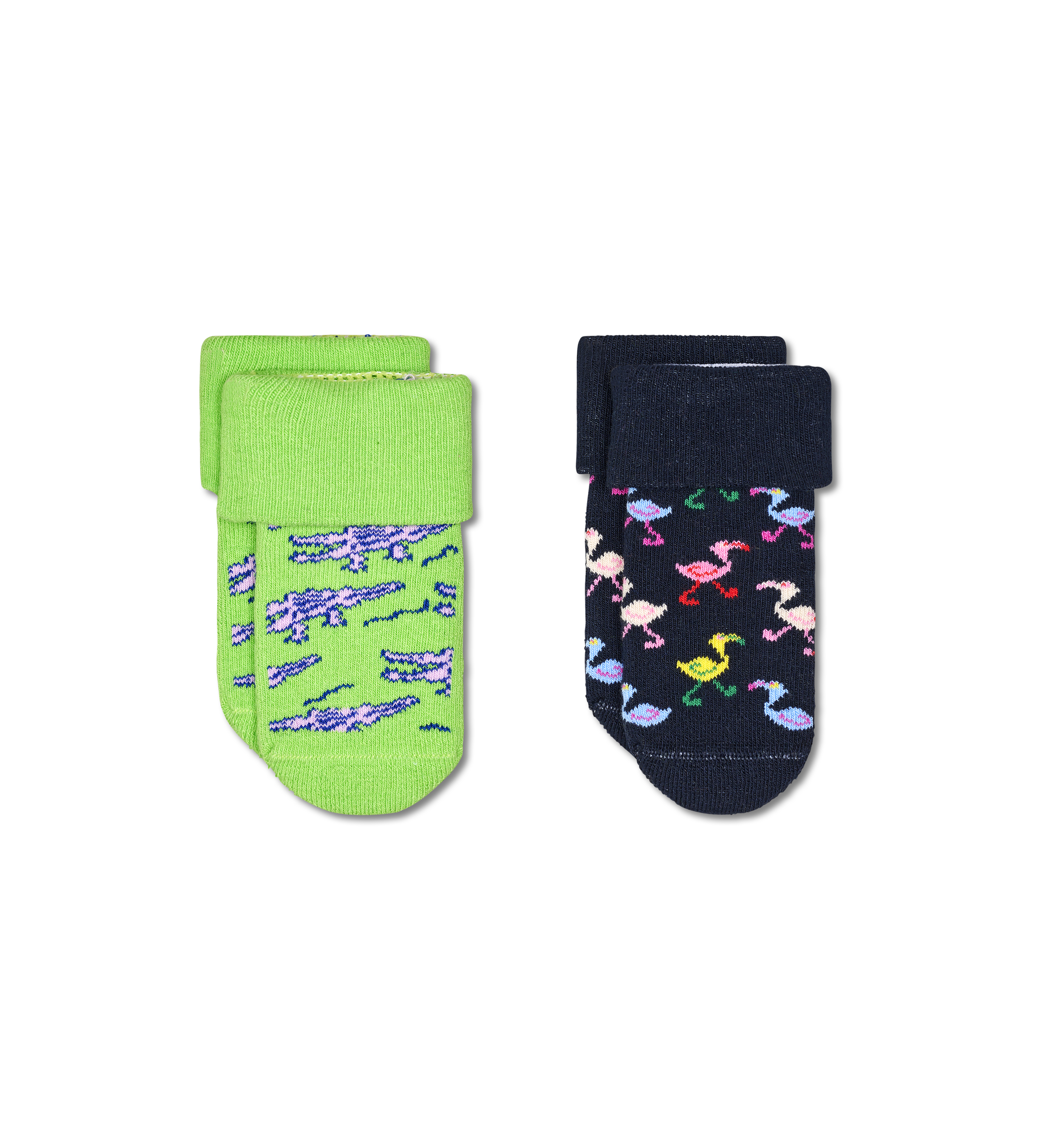 Navy 2-Pack Animals Fold-Over Socks