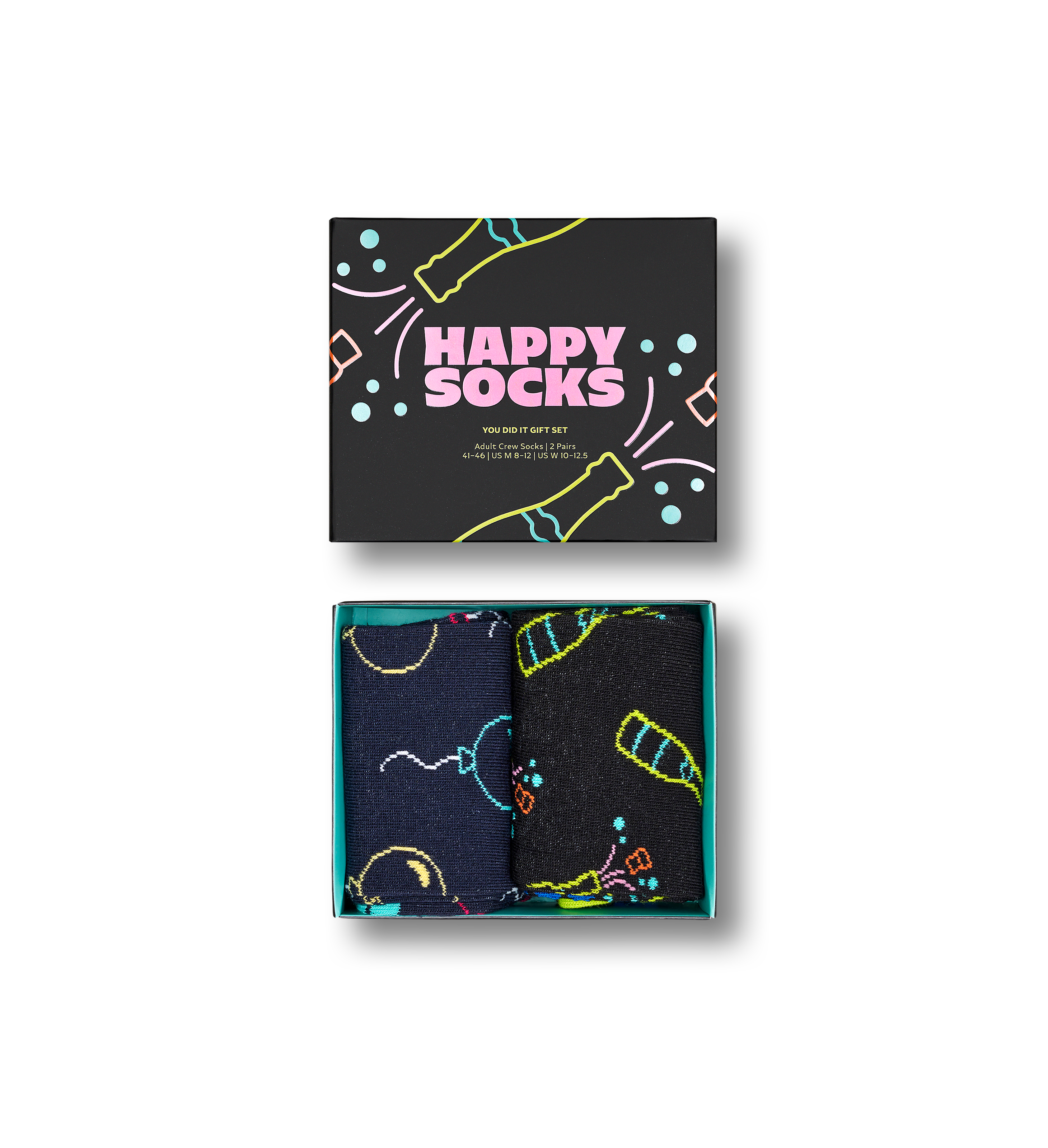 Black 2-Pack You Did It Crew Socks Gift Set