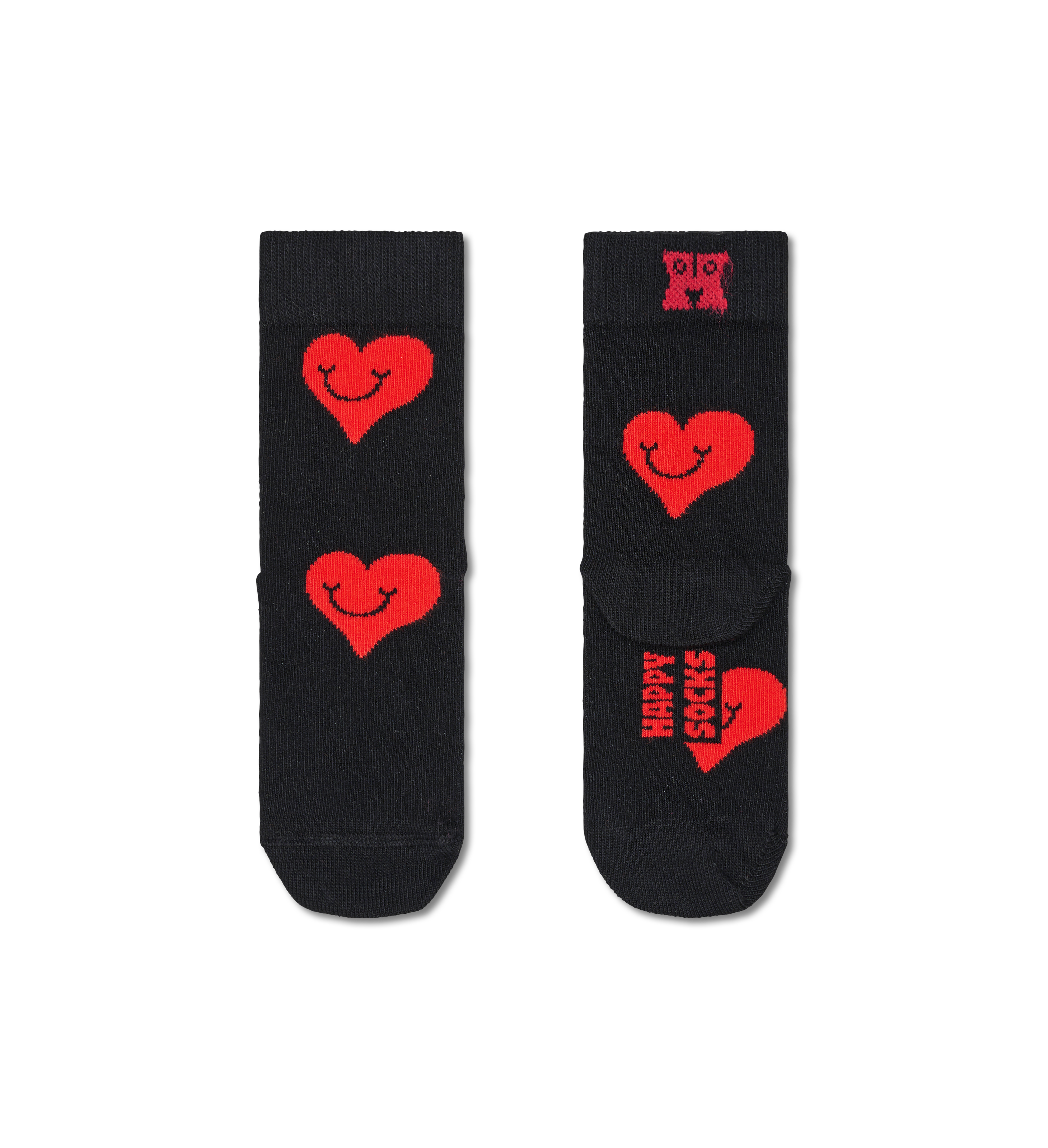 Black Jumbo Heart Crew Socks