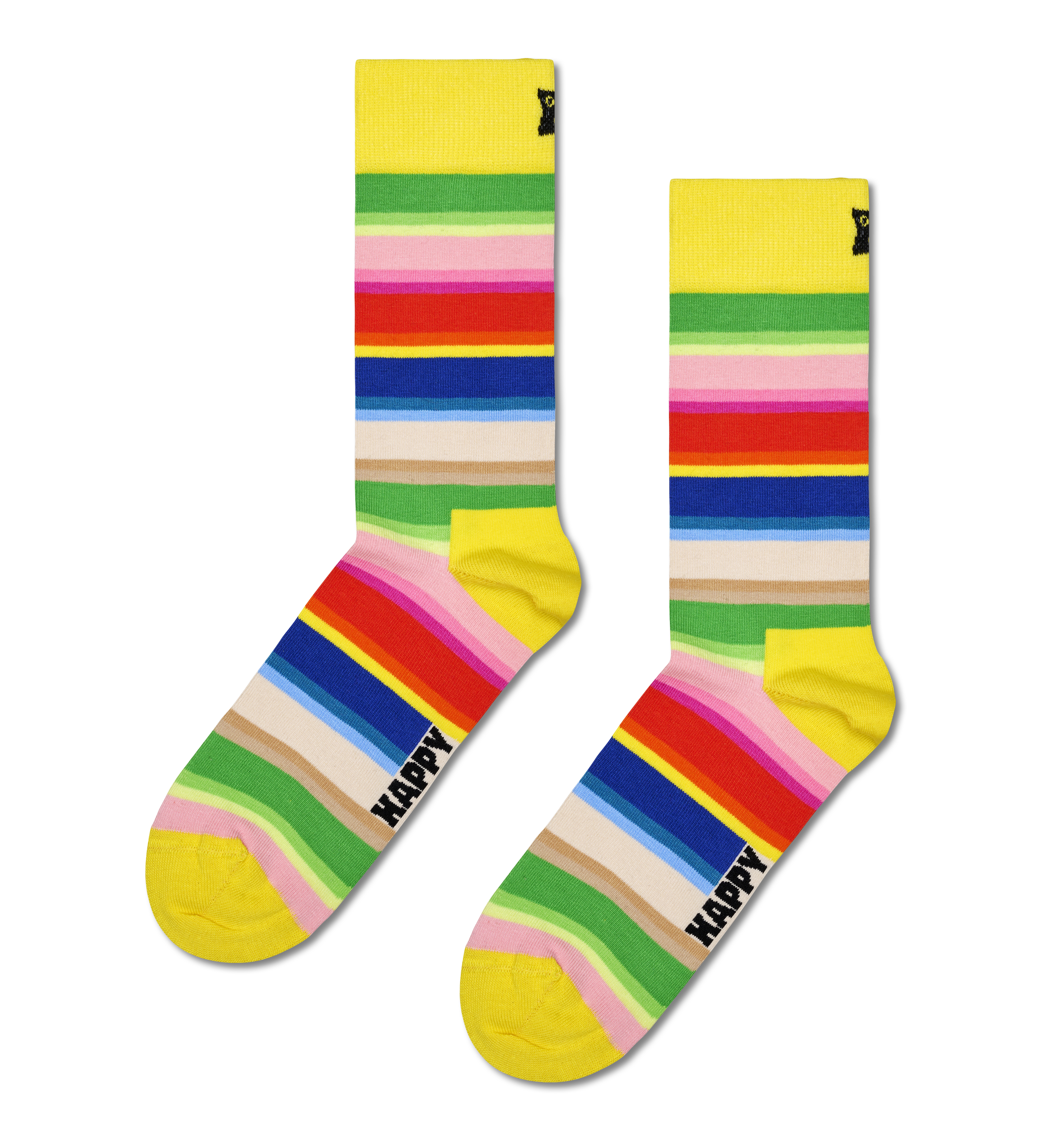 Yellow Gradient Stripe Crew Socks