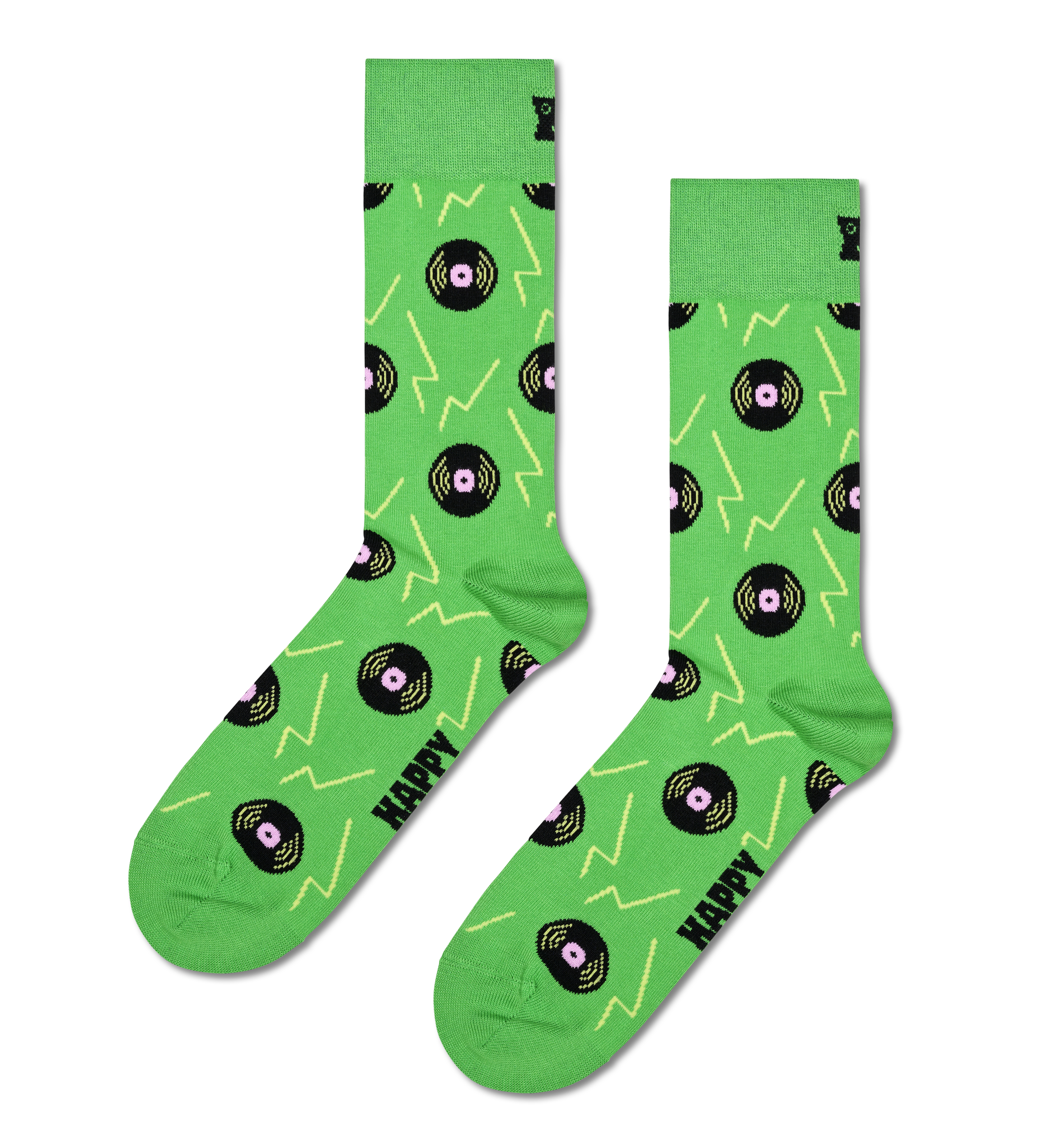 Green Vinyl Green Crew Socks