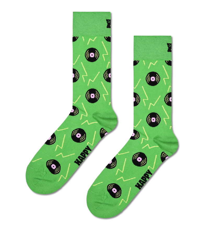 Funky Green Socks | Vinyl Music Socks