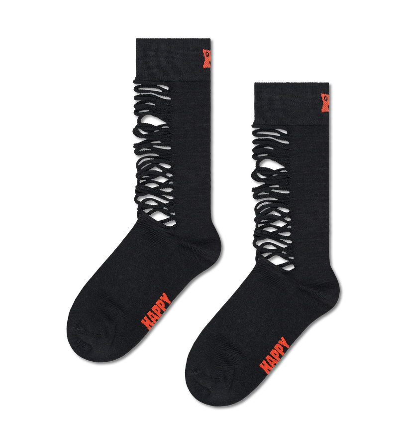 Black Crew Socks | Funky Shreds Novelty Socks