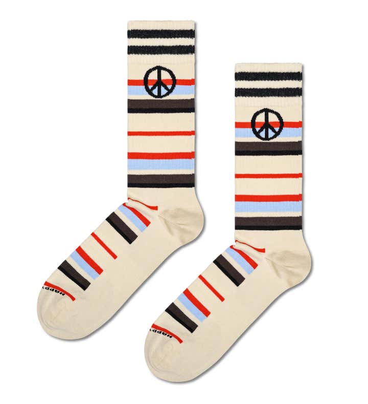 Peace Stripe Sneaker Sock