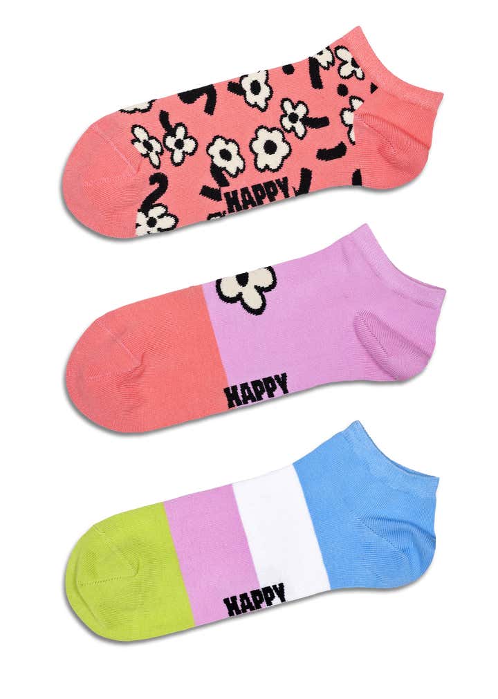 3-Pack Flower Low Socks