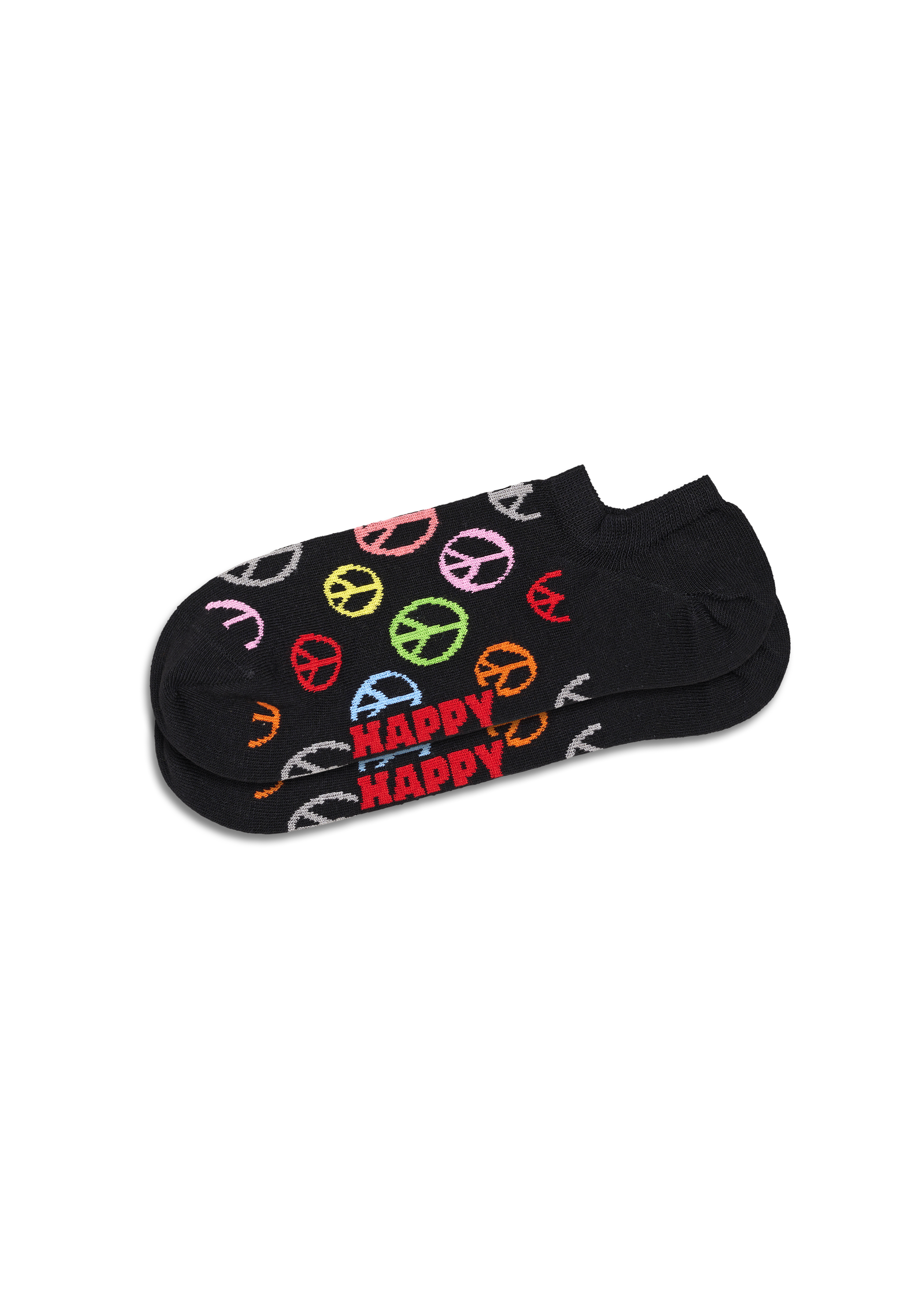 Black Peace No Show Socks