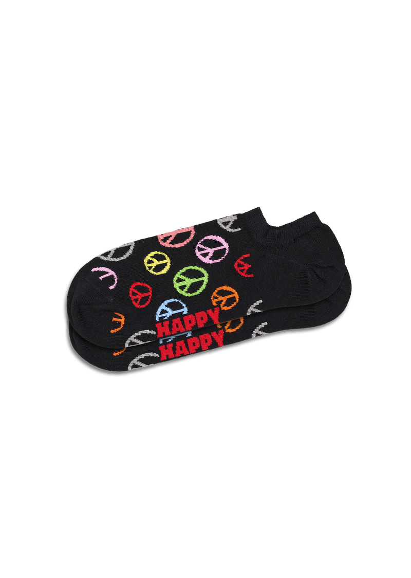 Black Peace No Show Socks