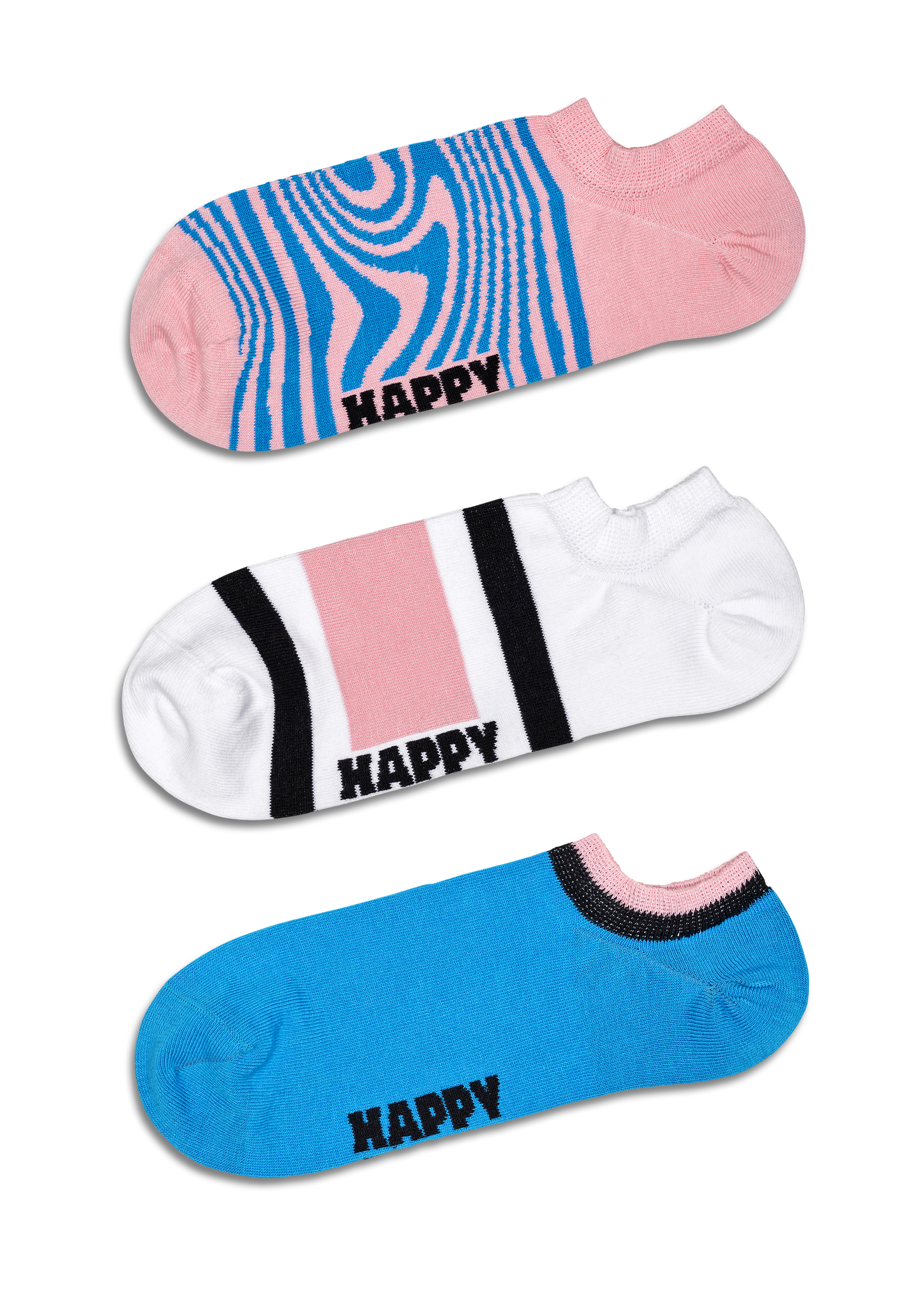 Light Pink 3-Pack Dizzy No Show Socks