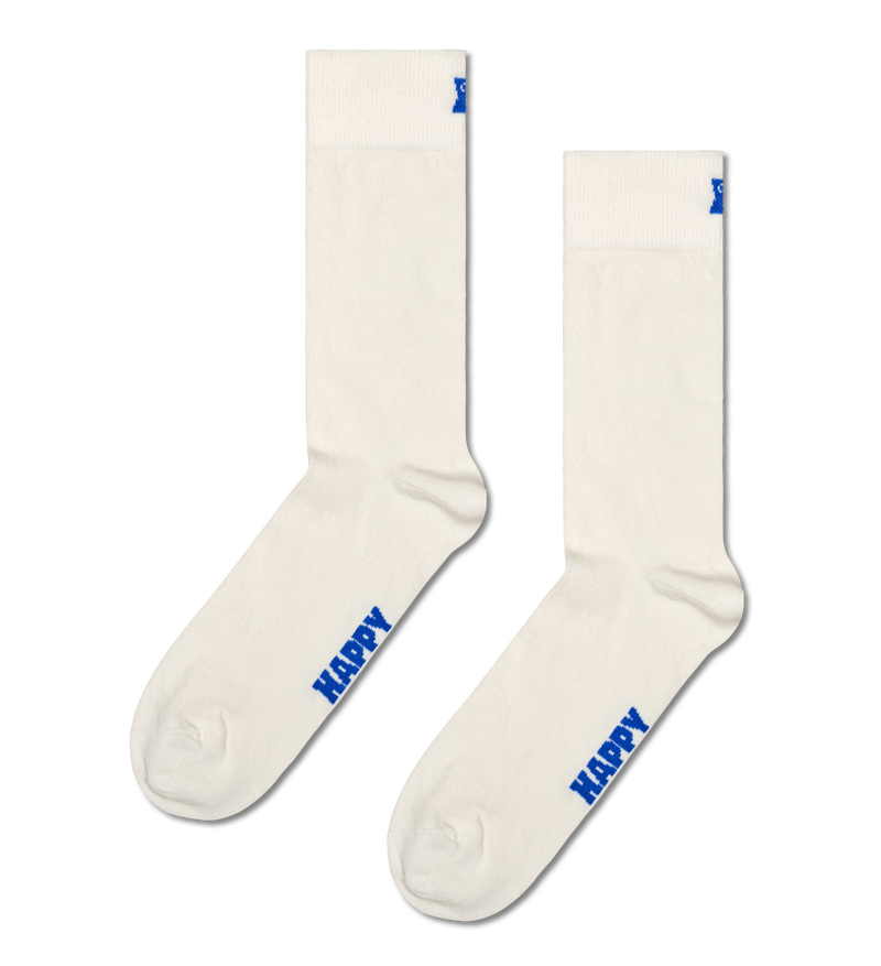 White Solid Crew Socks | Classic Plain Socks