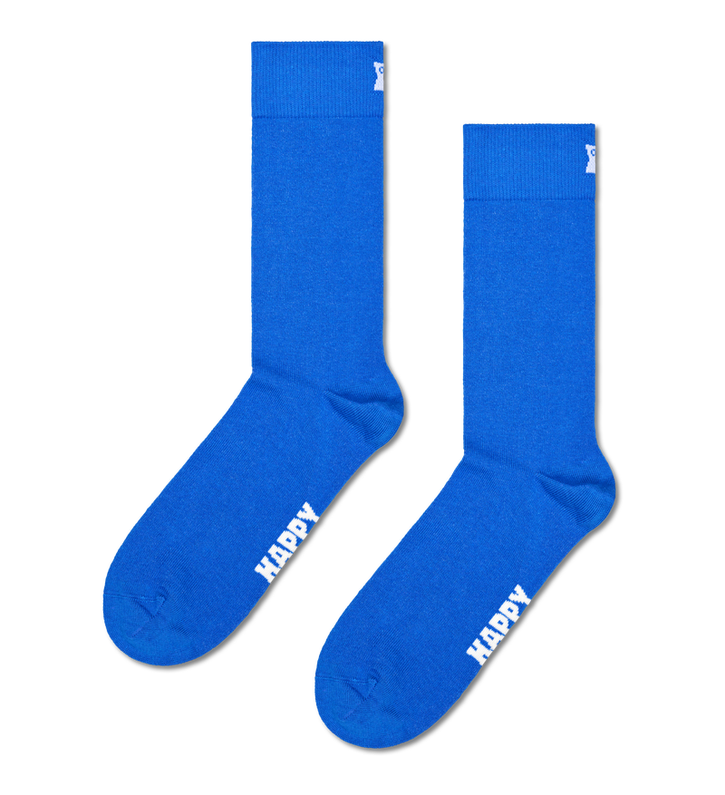 Blue Solid Crew Socks | Classic Comfortable Socks