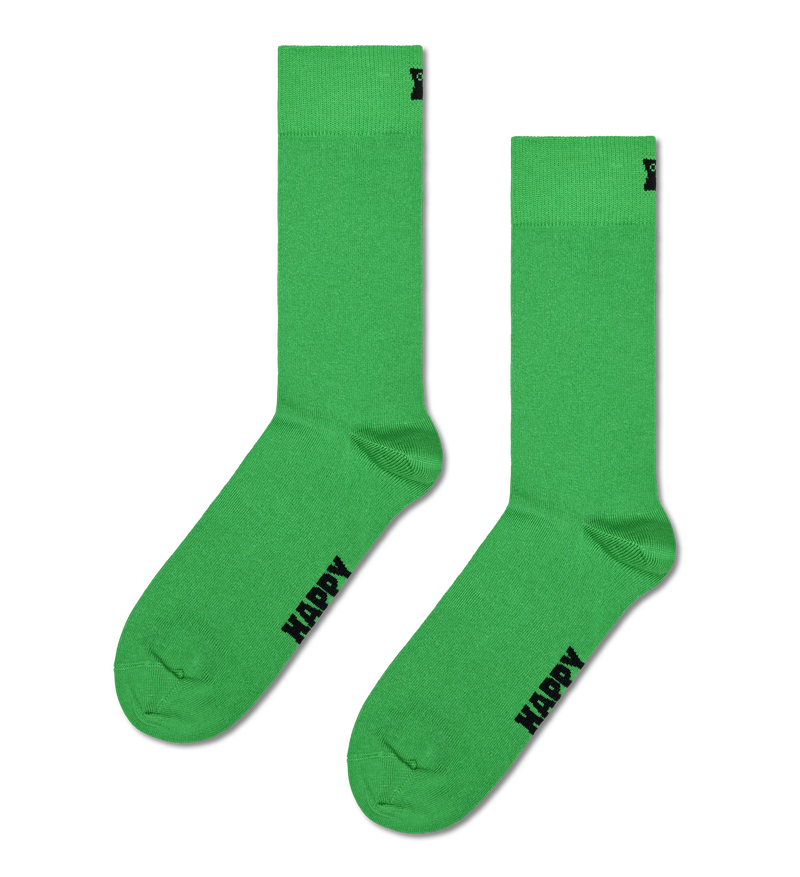 Green Solid Crew Socks | Plain & Colorful Socks