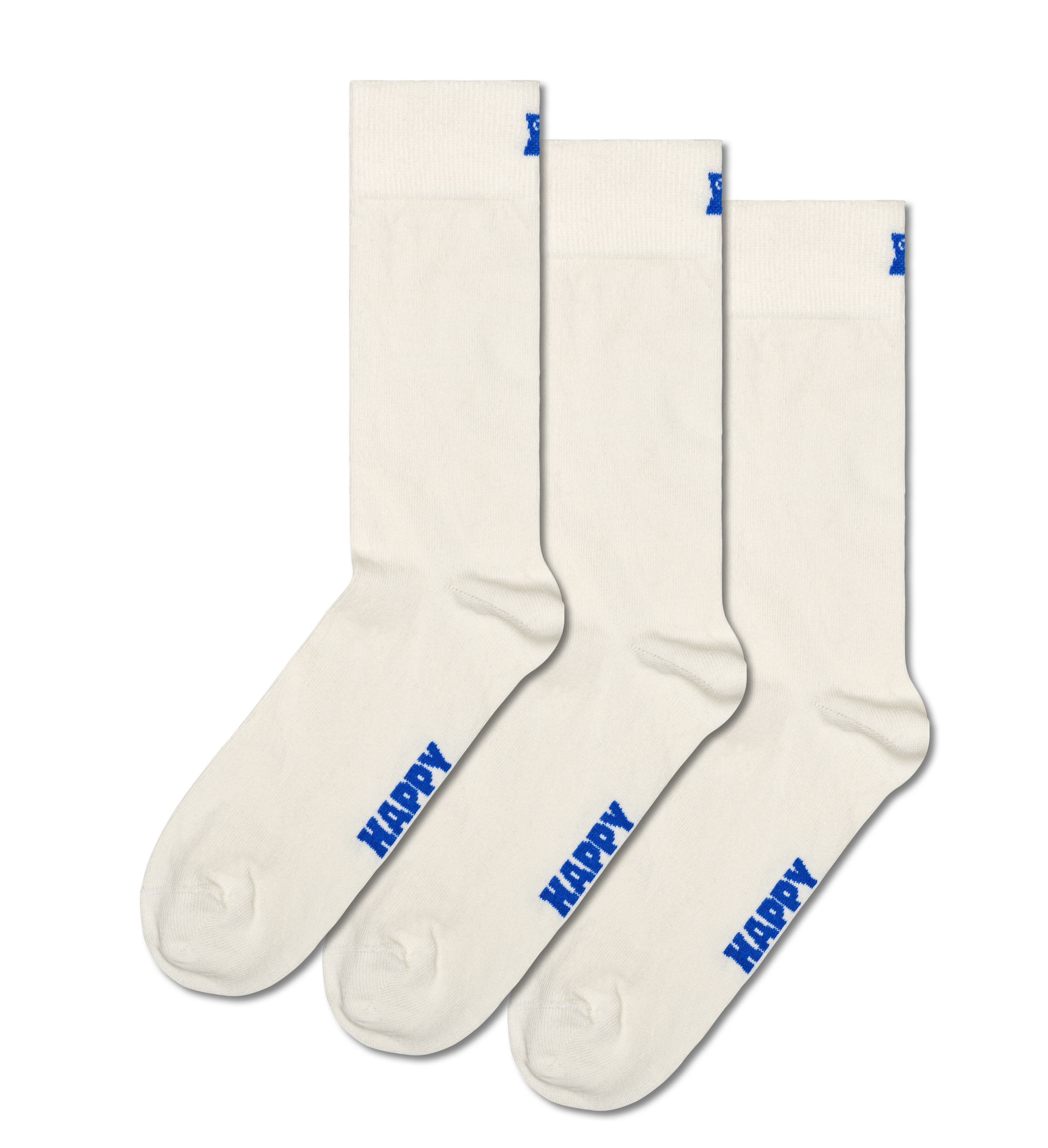 White 3-Pack Solid Crew Socks