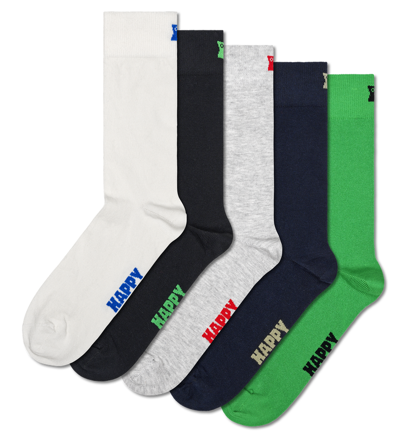 5-Pack Solid Crew Socks | Plain Socks in White