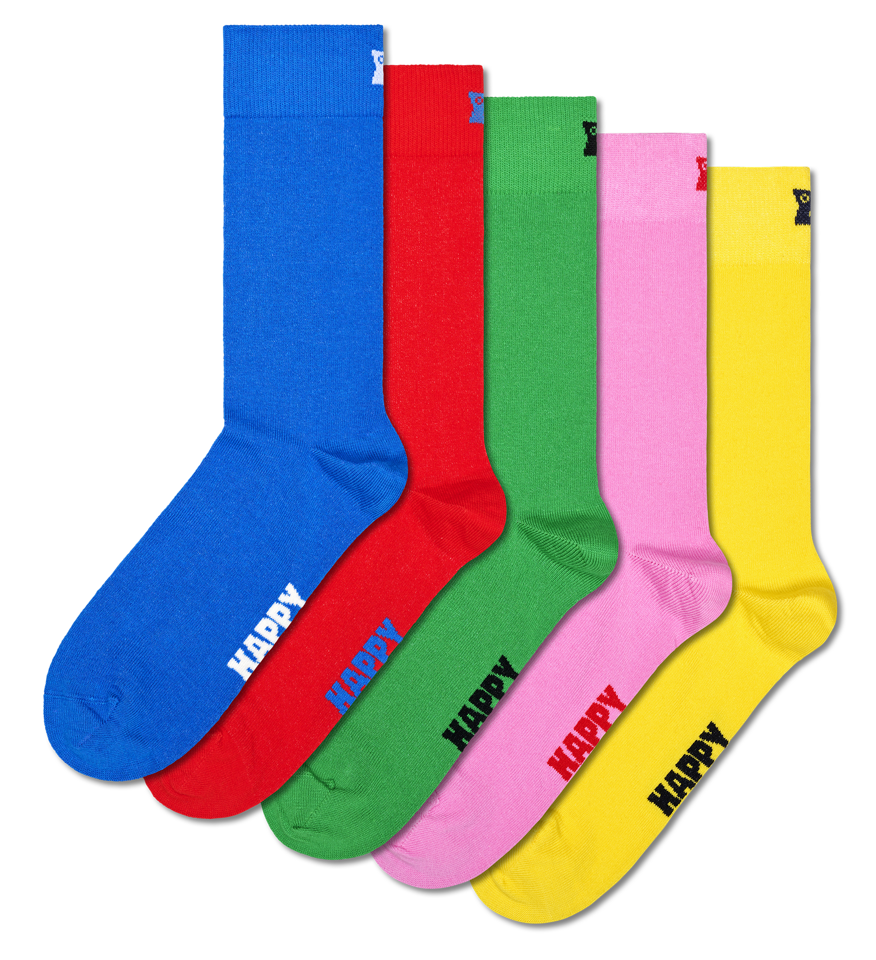 Blue 5-Pack Solid Crew Socks