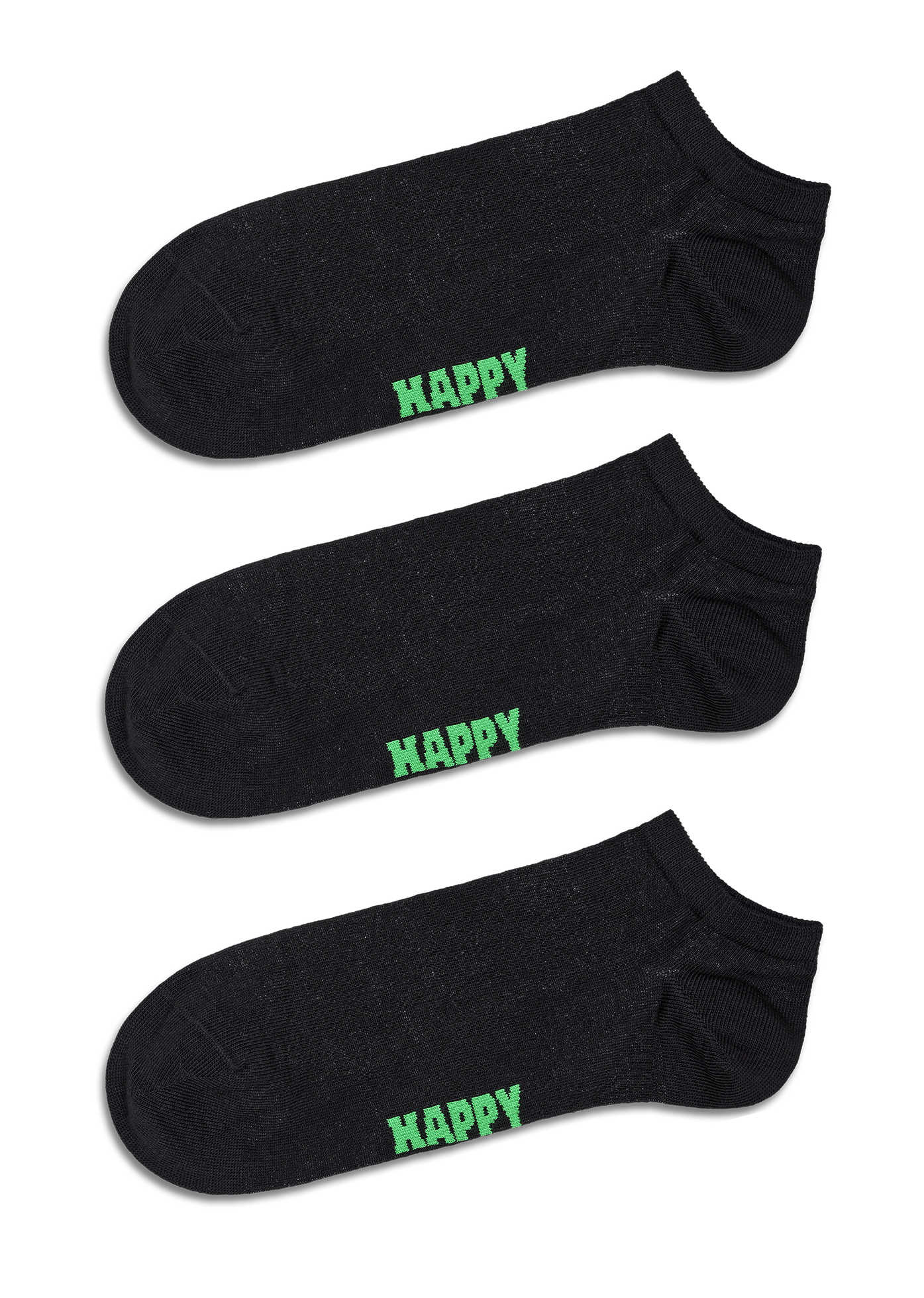 Black 3-Pack Solid Low Socks
